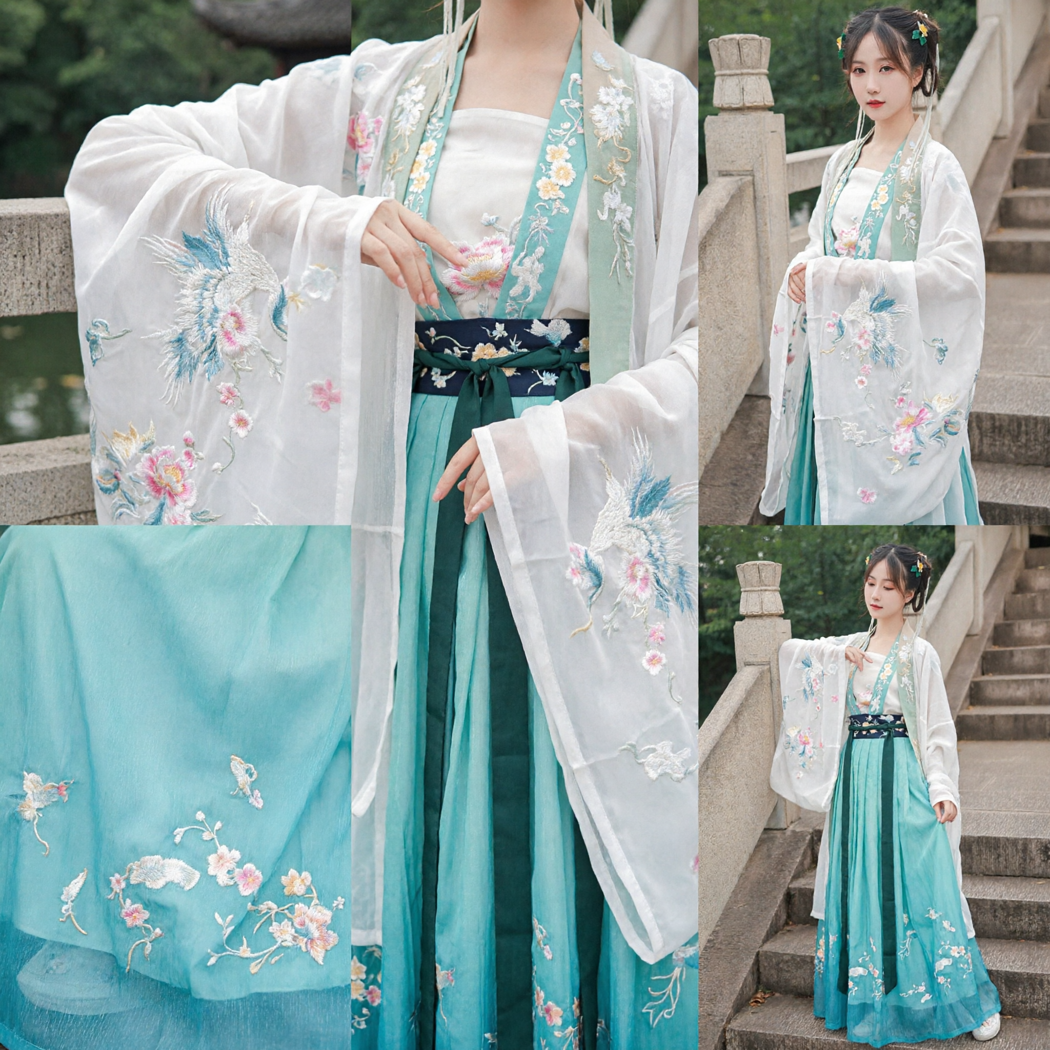 Traditional Chinese Hanfu Clothing Women's Embroidered Ancient Costume Song Dynasty Style Dress for Photography and Events - Asian Costume