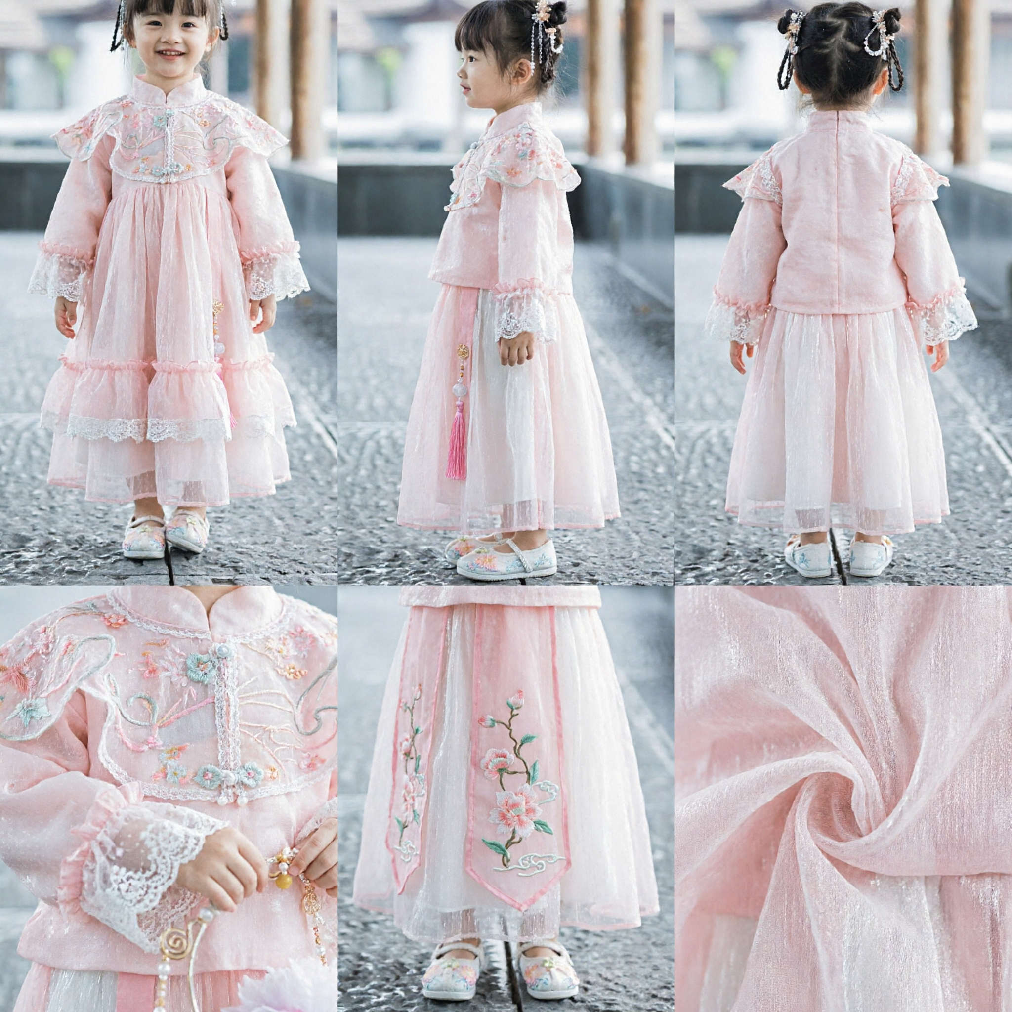 Pink Fairy Hanfu Chinese Traditional Ancient Costume Princess Dress for Toddler Girls Kids Festivals - Asian Costume