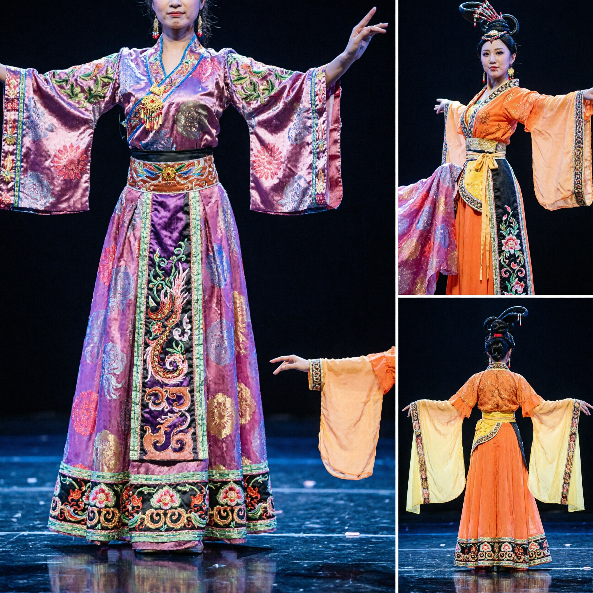 Women Traditional Chinese Classical Dance Costume Long Sleeve Fan Dance Stage Performance Outfit for Adults - Asian Costume