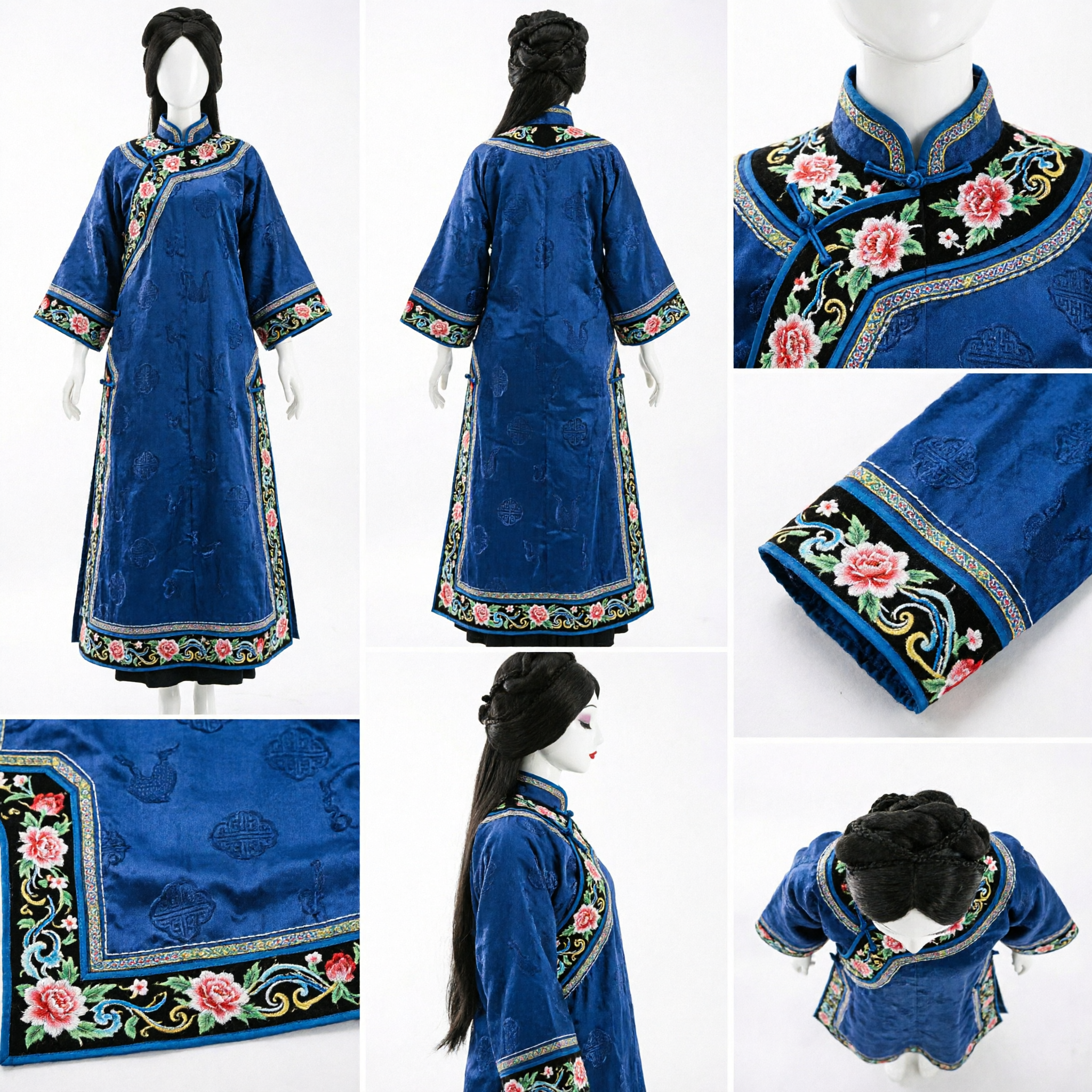 Traditional Chinese Ancient Hanfu Wig Black Braided Hairpiece for Women Cosplay Costume Performance - Asian Costume