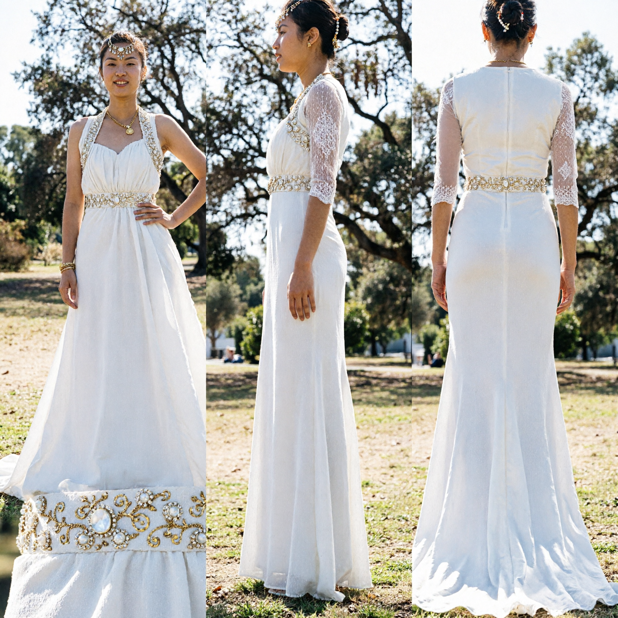 Large Golden Angel Feather Wings Costume for Women Stage Performance Halloween Carnival Party Dress Up Prop - Asian Costume