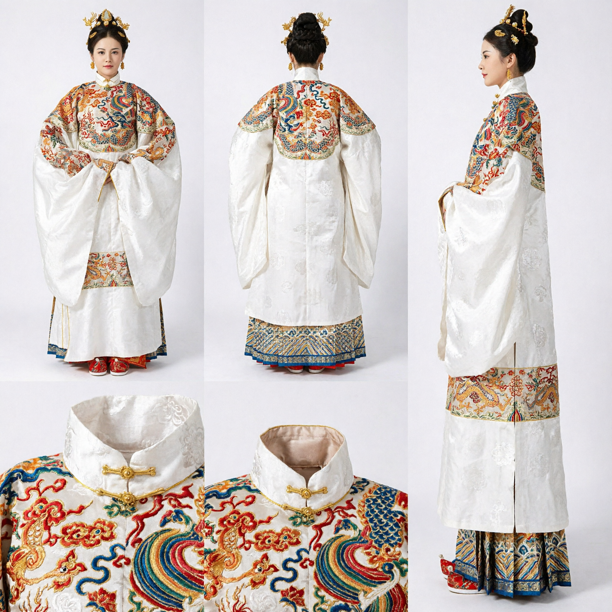 Ancient Chinese Empress Costume Ming Dynasty Traditional Hanfu Wedding Dress Embroidered Robe for Women - Asian Costume
