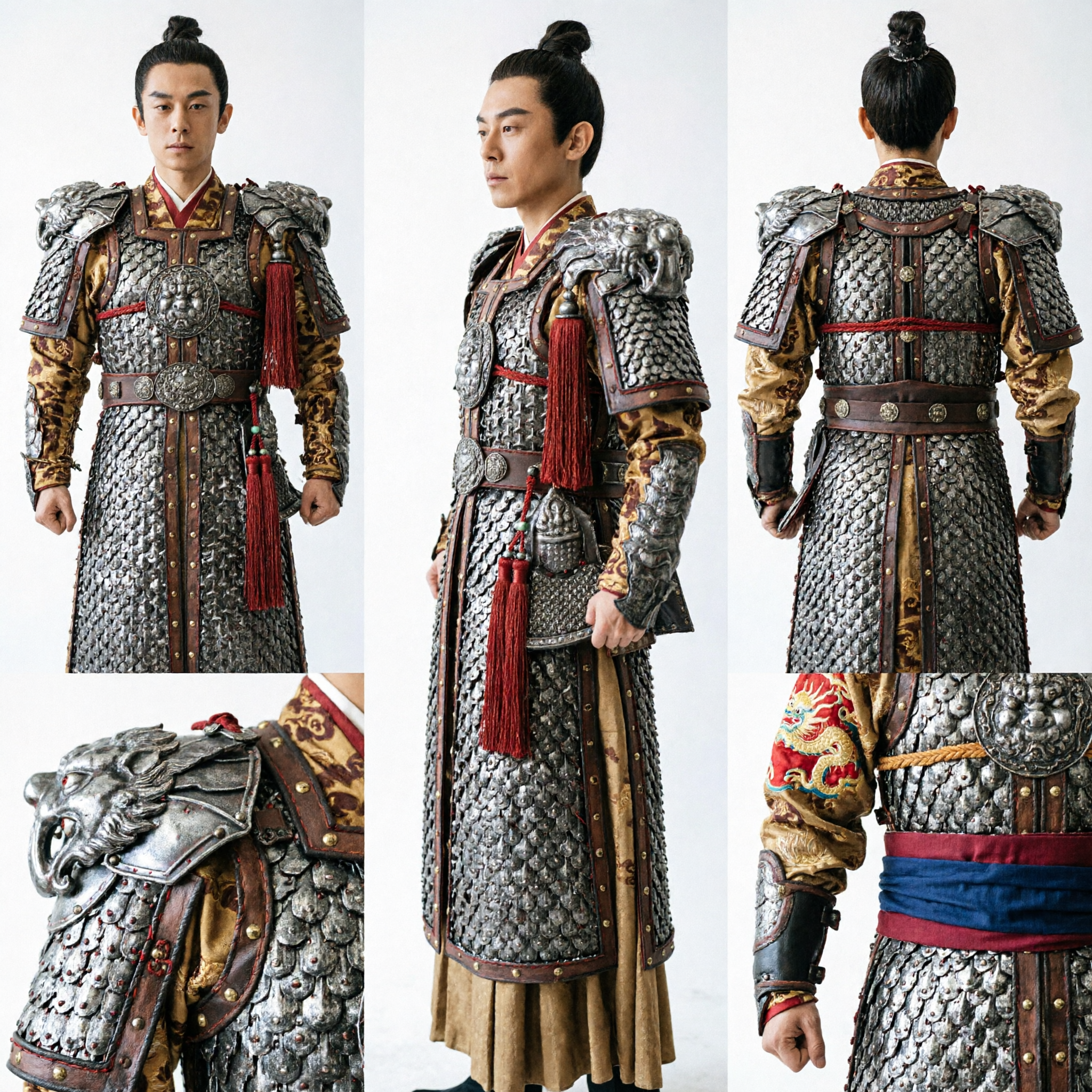 Men's Ancient Chinese General Armor Costume Historical Warrior Replica Set for Cosplay and Photography Events - Asian Costume