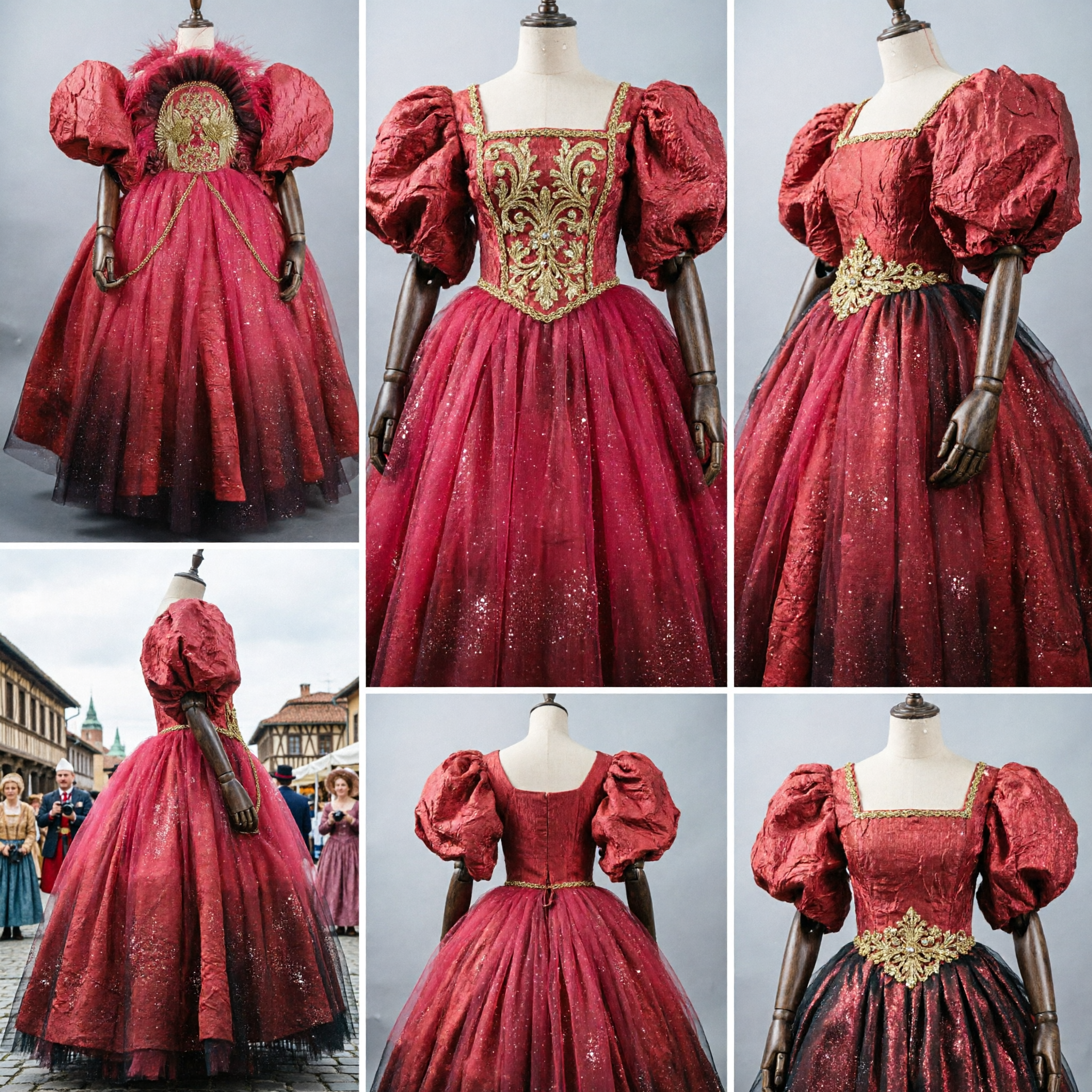 Traditional Chinese Red Wedding Dress Phoenix Embroidery Ballgown Tulle Skirt Stage Performance Costume for Women - Asian Costume