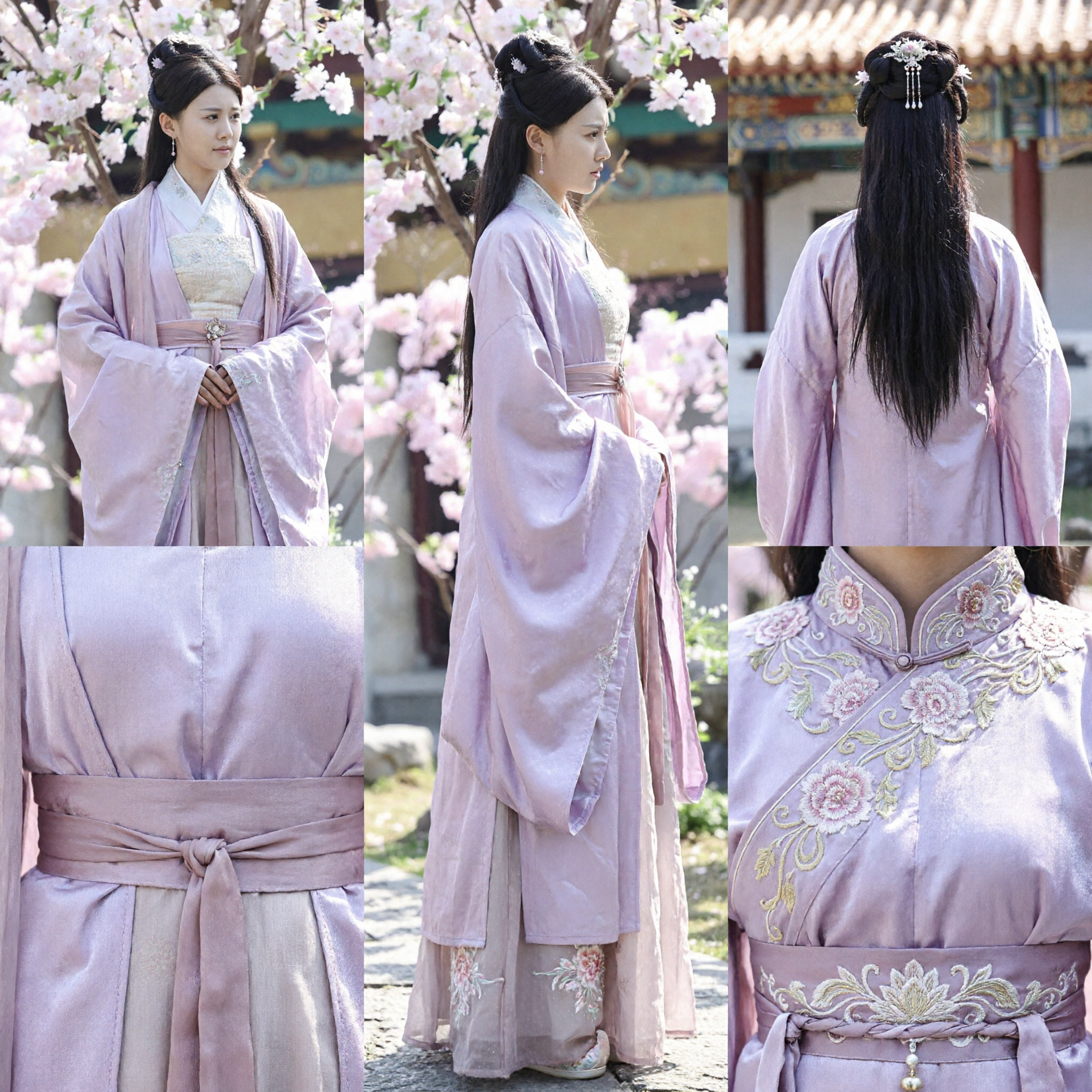 Elegant Light Purple Hanfu Traditional Chinese Ancient Costume Complete Set for Women Historical Cosplay Dress - Asian Costume
