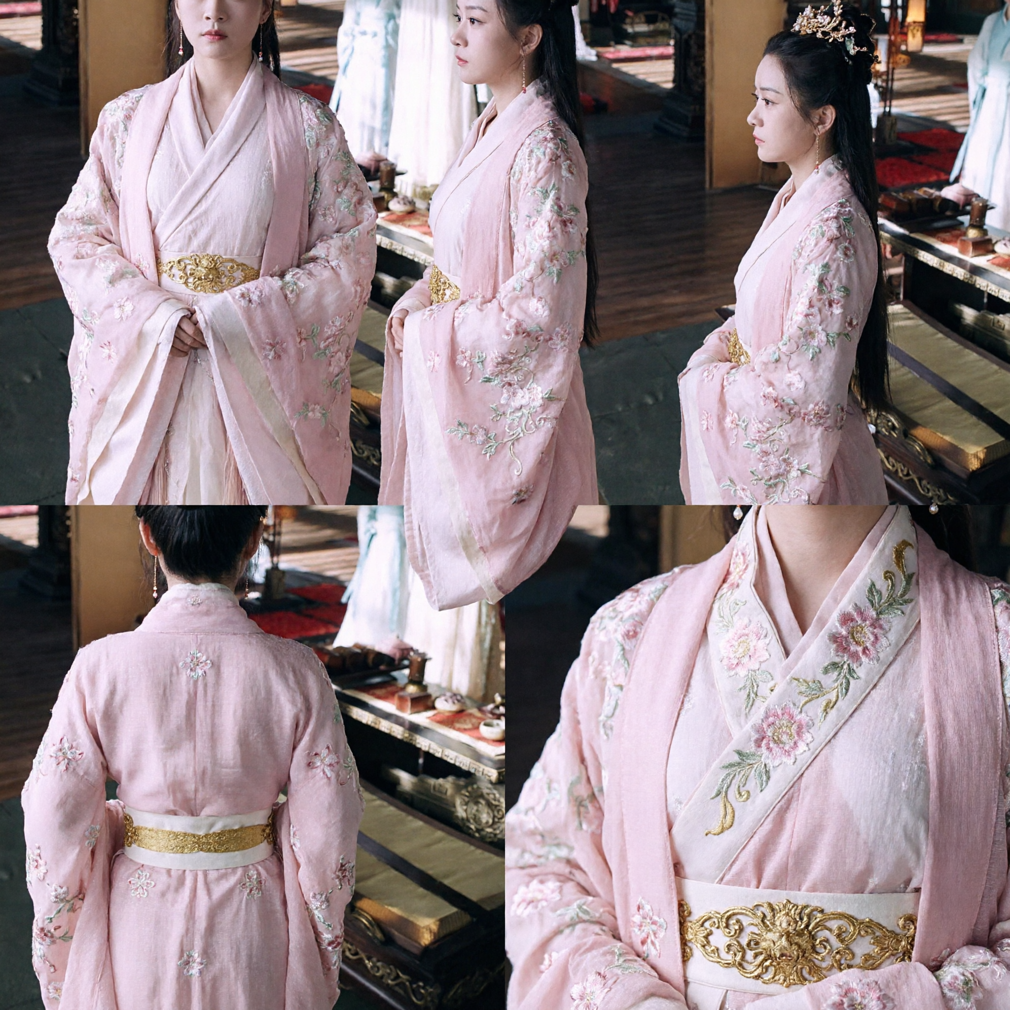 Elegant Pink Chinese Hanfu Ancient Princess Costume Traditional Embroidered Robe for Women Historical Cosplay - Asian Costume