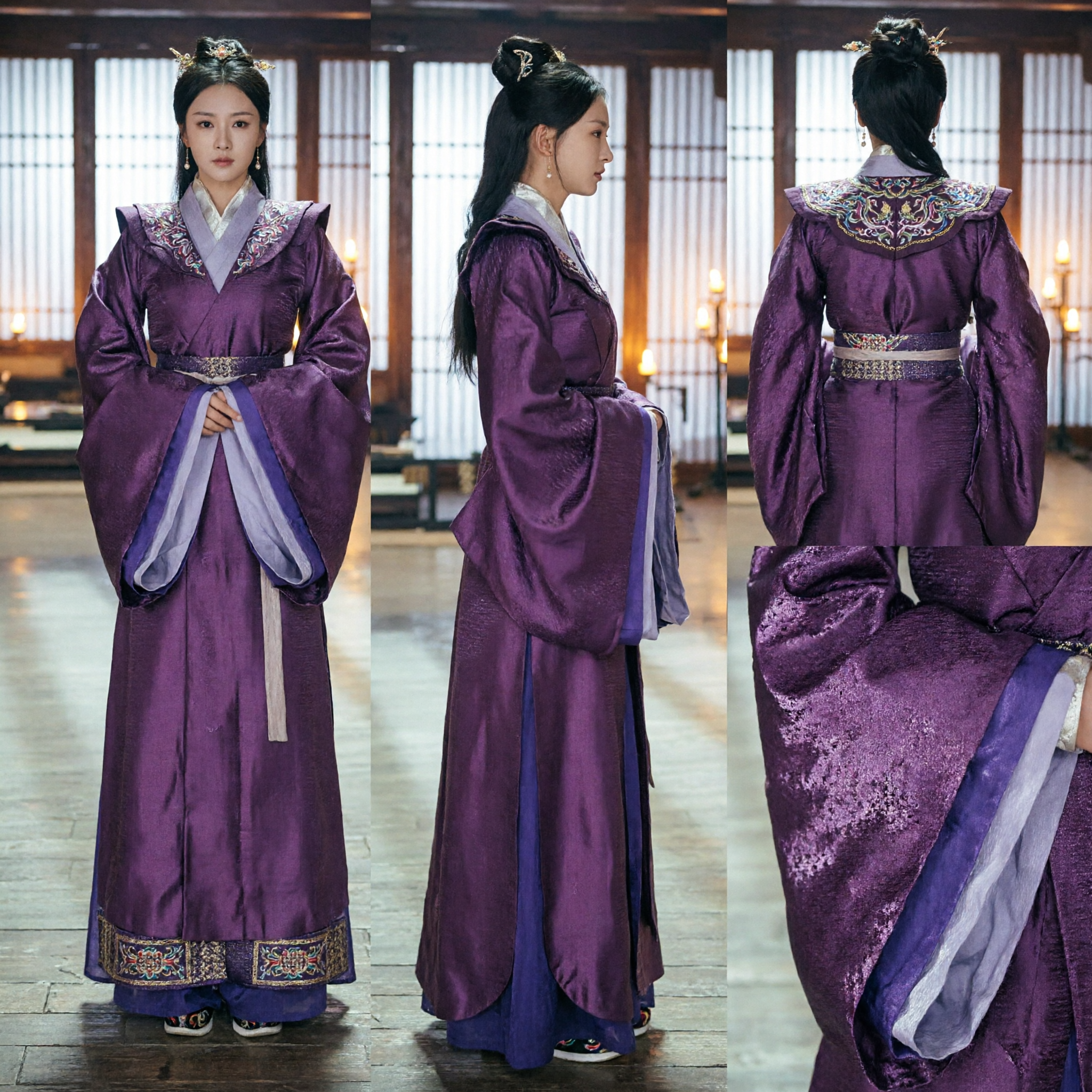 Ancient Chinese Purple Hanfu Robe for Women Traditional Historical Drama Costume Aristocratic Lady Dress - Asian Costume
