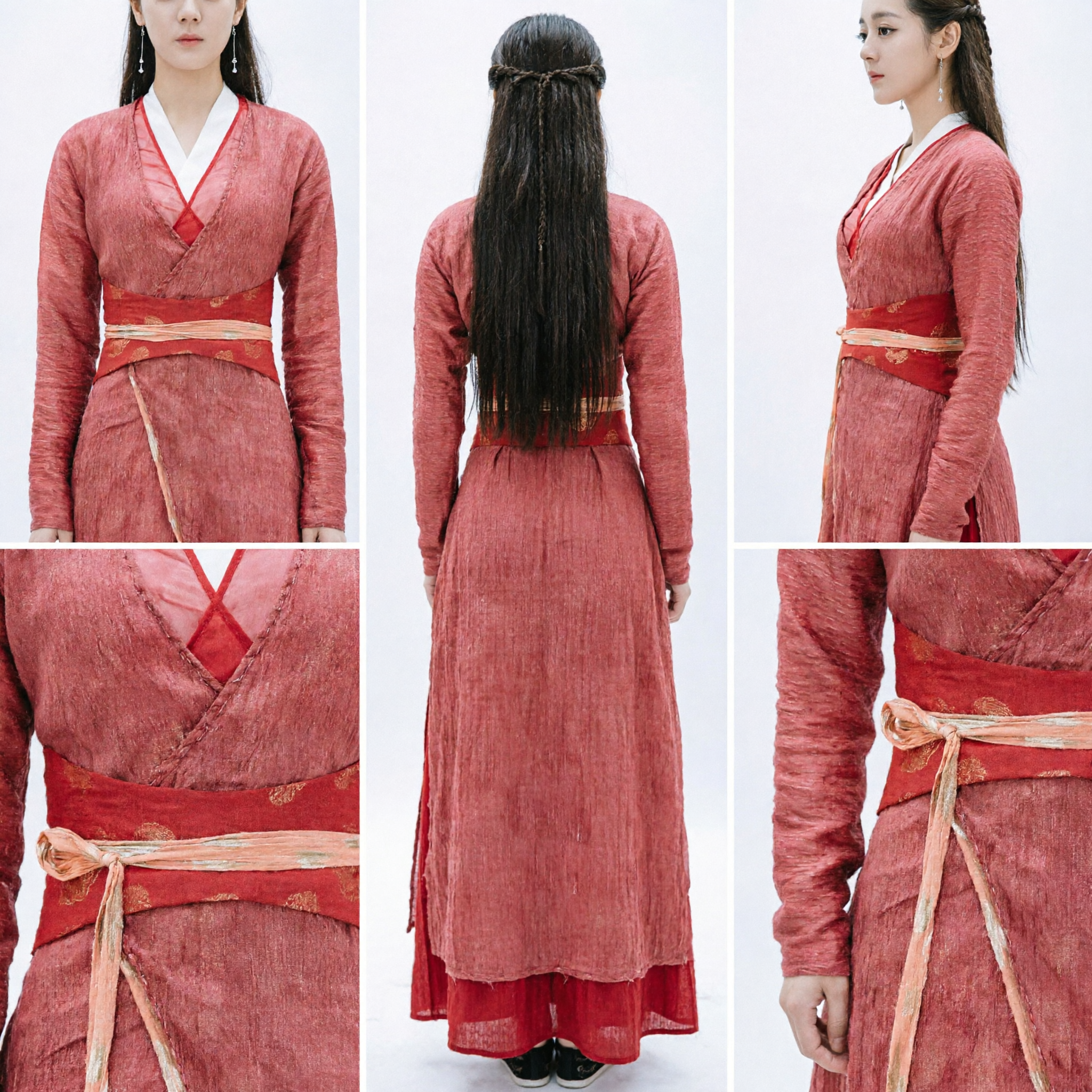 Chinese Traditional Hanfu Costume Red Wuxia Swordswoman Ancient Robe Dress for Women Cosplay - Asian Costume