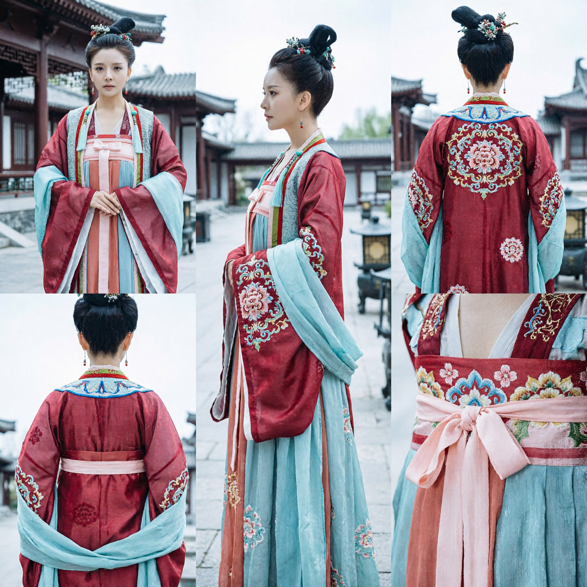 Traditional Chinese Tang Dynasty Palace Lady Hanfu Costume Ancient Princess Red Dress for Women Cosplay - Asian Costume