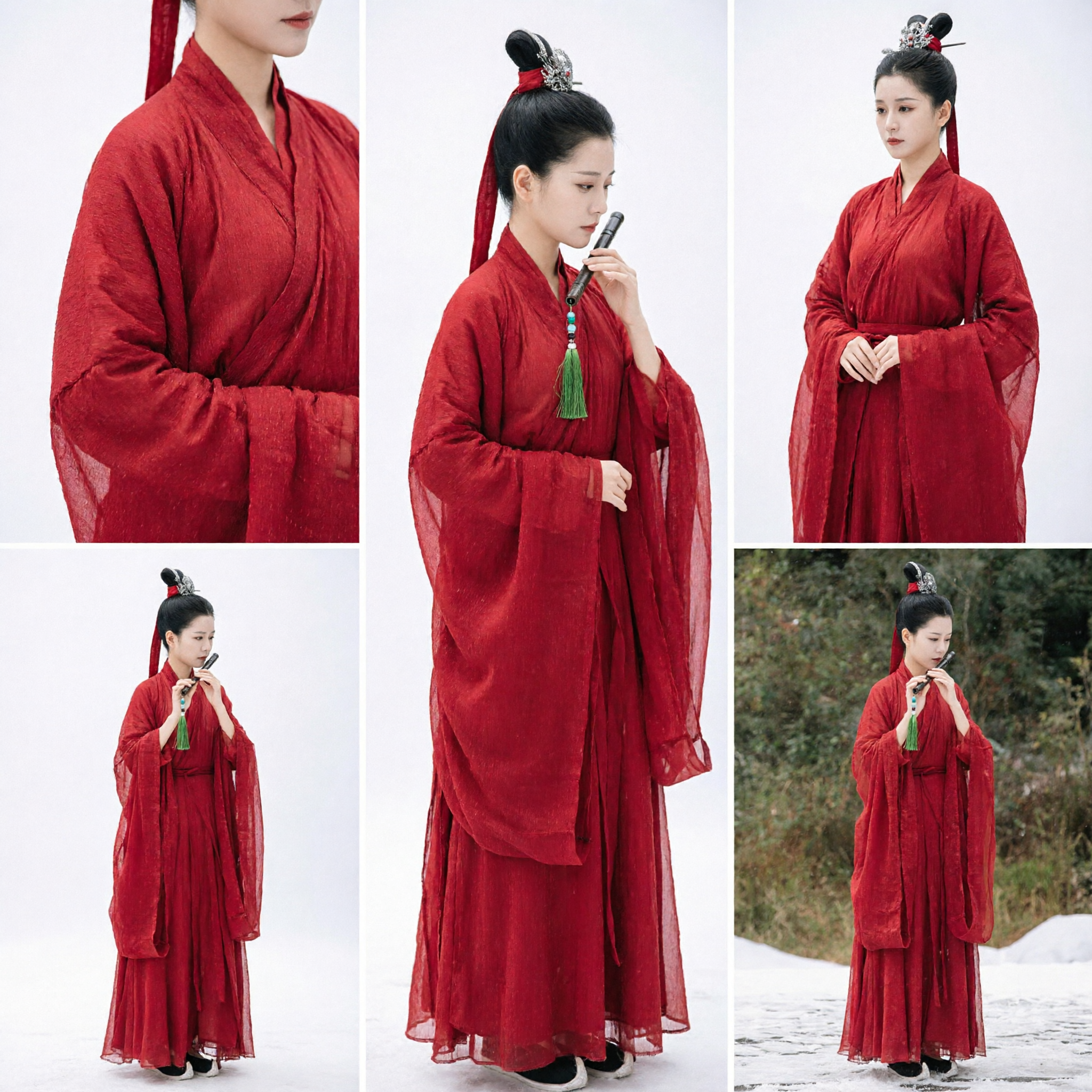 Ancient Chinese Red Hanfu Costume for Women Traditional Wuxia Swordswoman Robe Cosplay Dress - Asian Costume