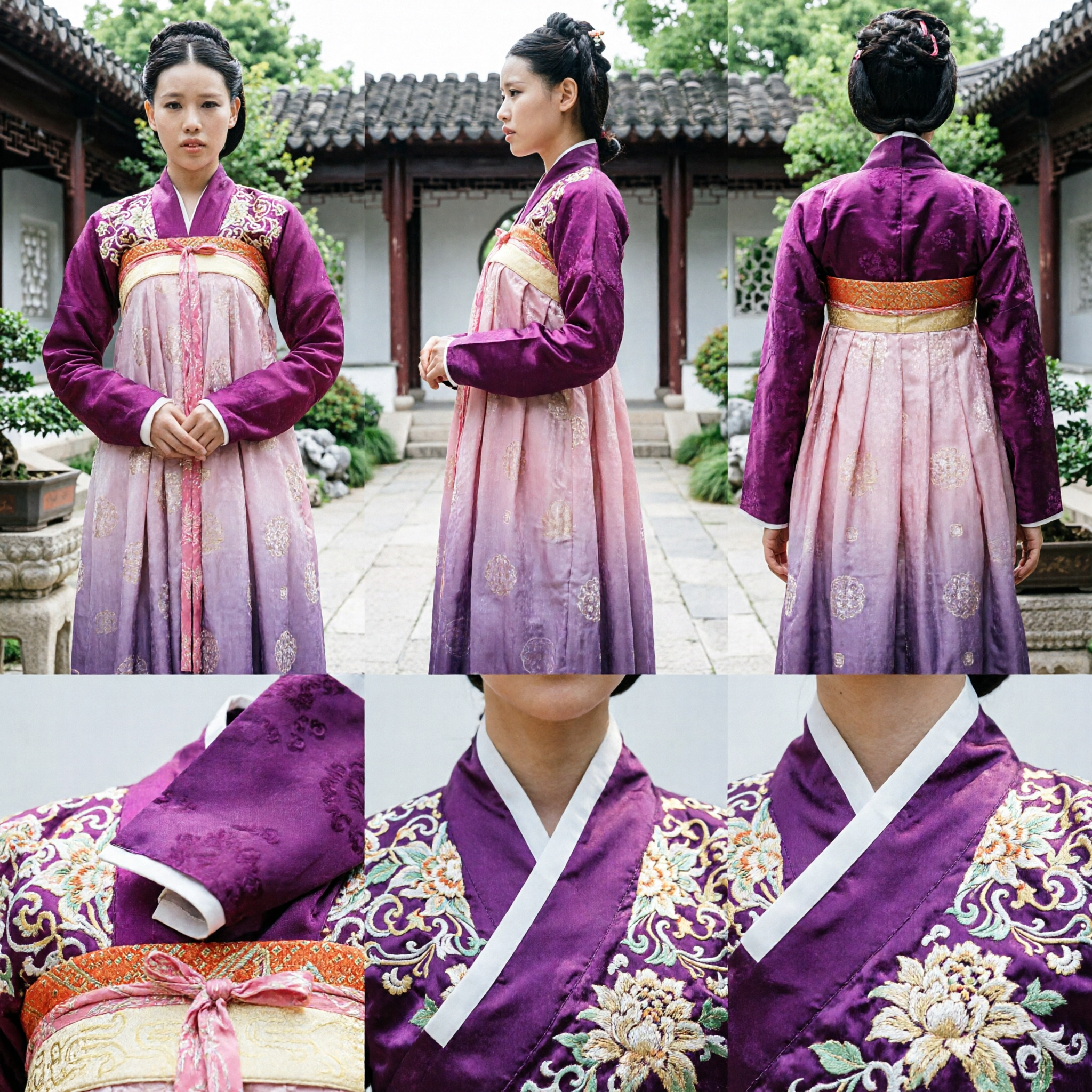 Women's Traditional Chinese Hanfu Ancient Princess Costume Pink Embroidered Dress for Cosplay and Events - Asian Costume