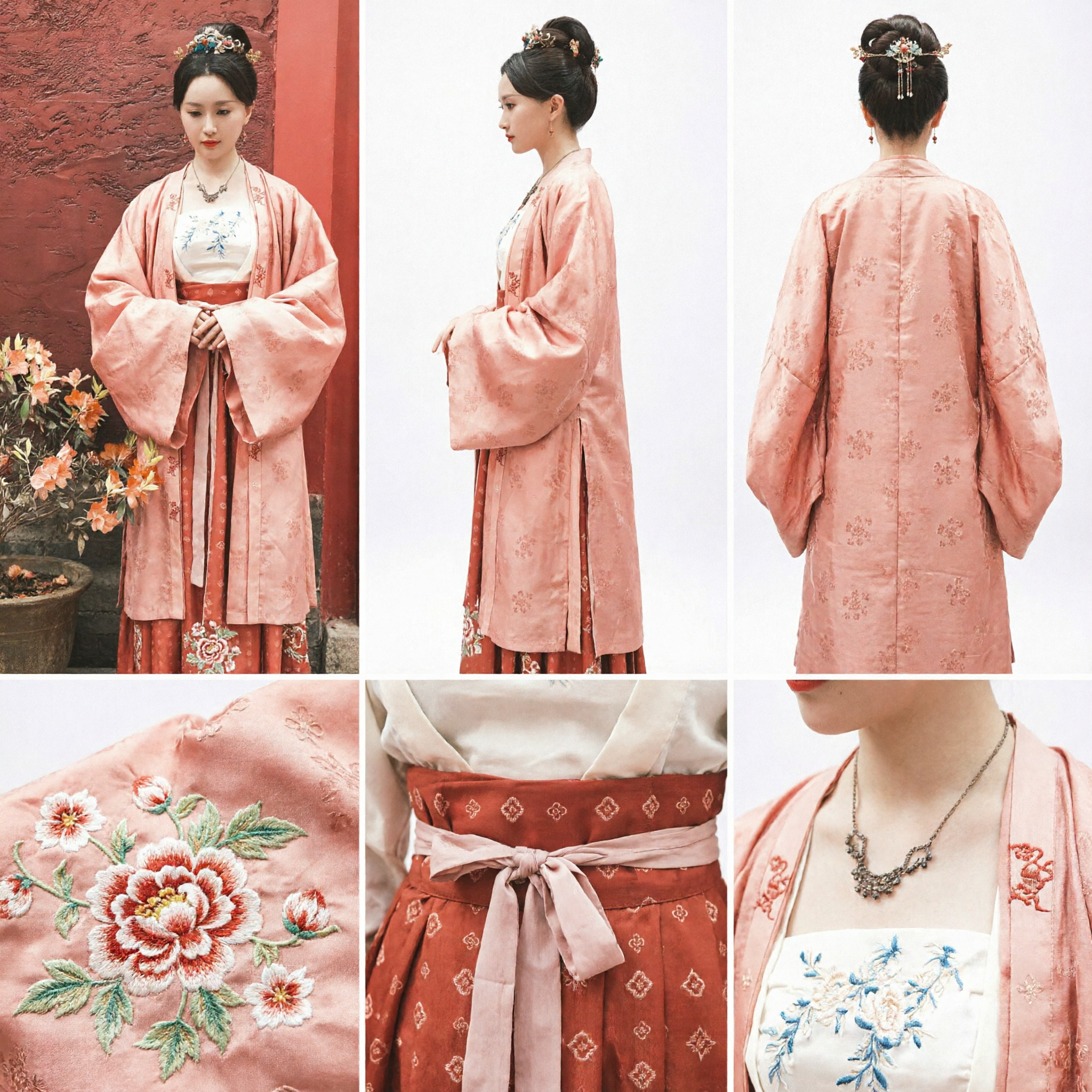 Traditional Chinese Hanfu Pink Robe Ancient Song Dynasty Princess Costume for Women Historical Photography Cosplay - Asian Costume