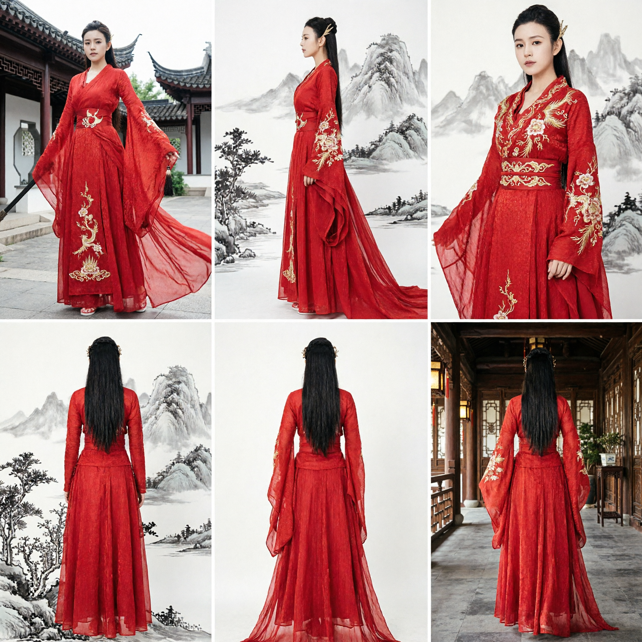 Ancient Chinese Wuxia Swordswoman Costume Red Hanfu Dress for Women Traditional Martial Arts Cosplay Outfit - Asian Costume