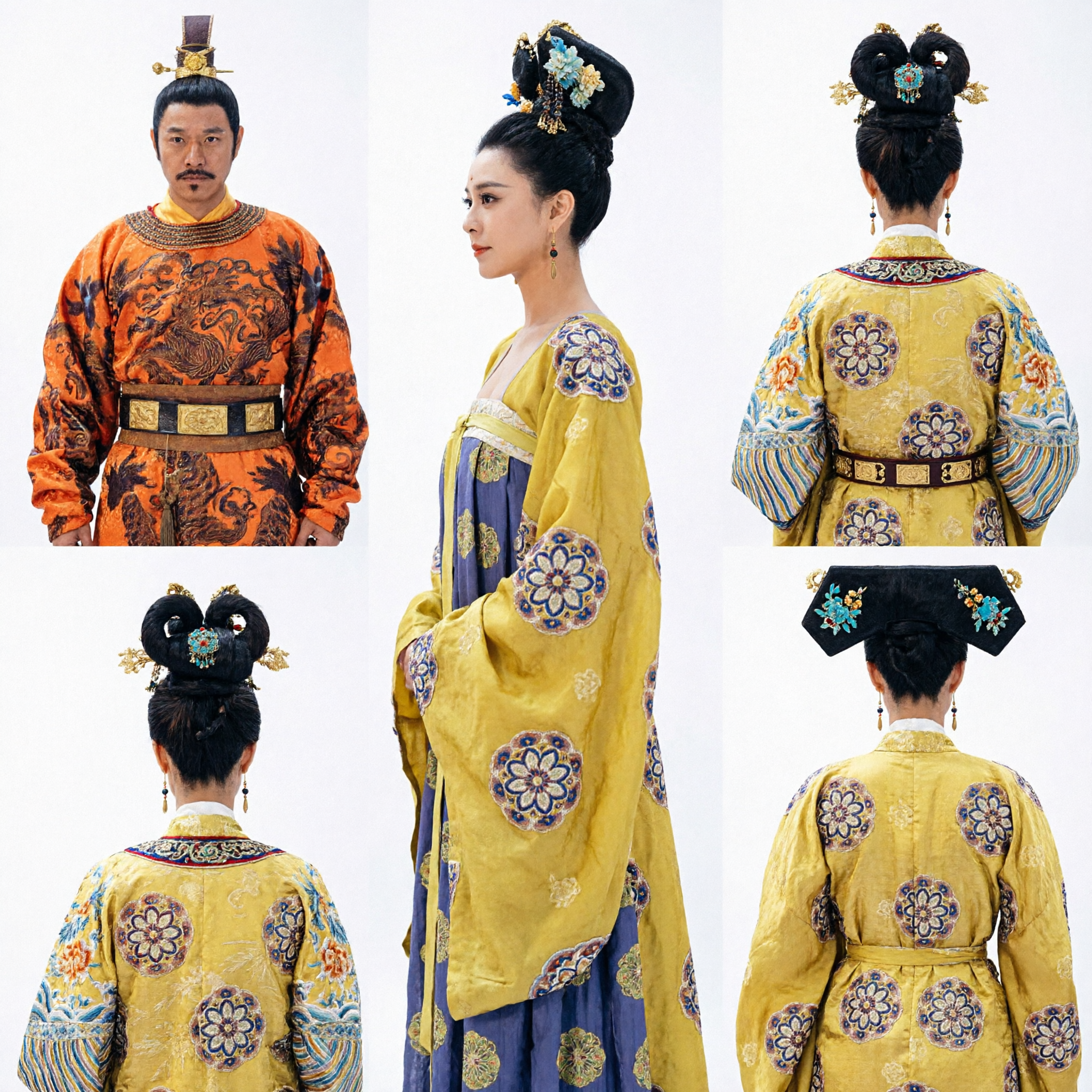 Traditional Chinese Tang Dynasty Emperor and Empress Couple Costume Set for Historical Cosplay and Stage Performance - Asian Costume