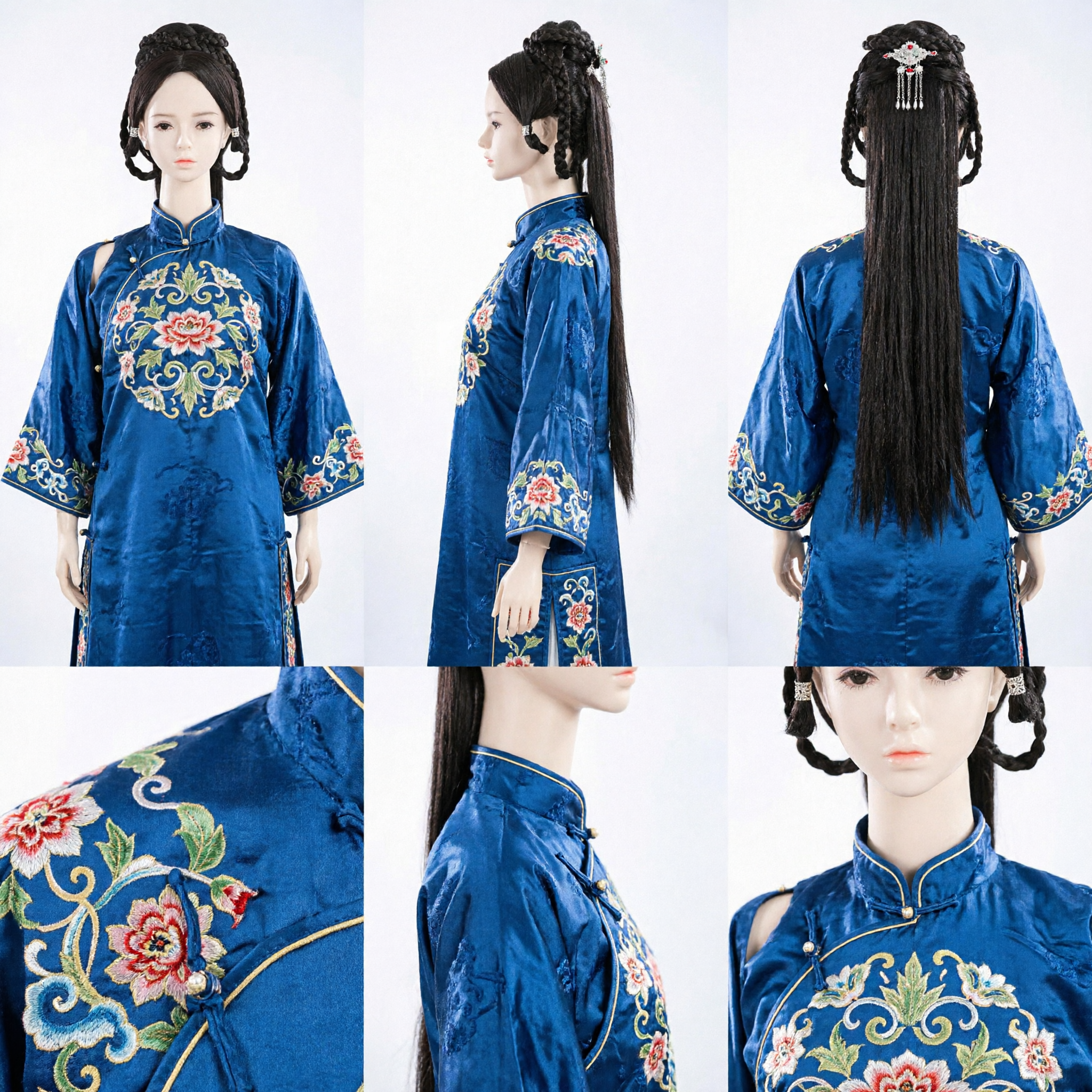 Traditional Ancient Chinese Braided Wig Hanfu Hairpiece for Women Palace Princess Cosplay Costume - Asian Costume