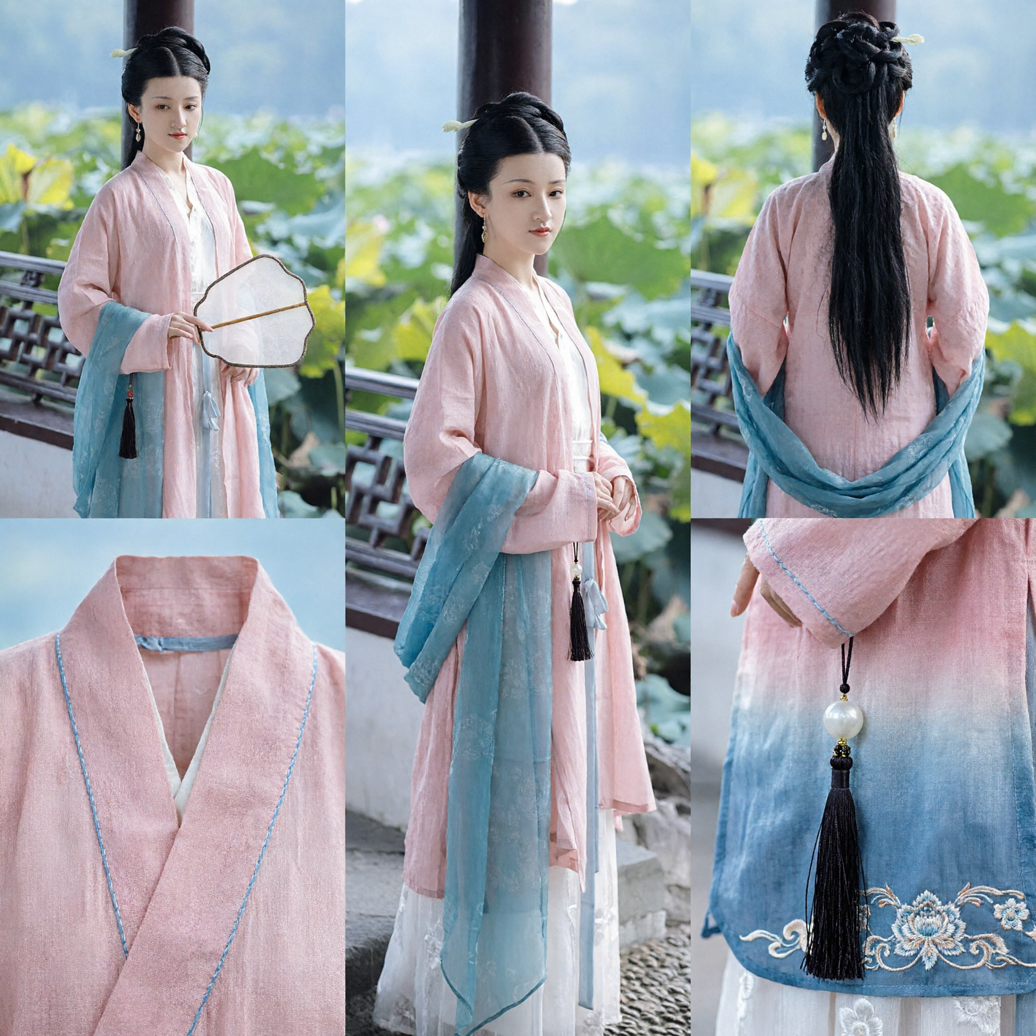 Traditional Chinese Hanfu Pink Robe Ancient Costume Elegant Historical Dress for Women Cosplay - Asian Costume