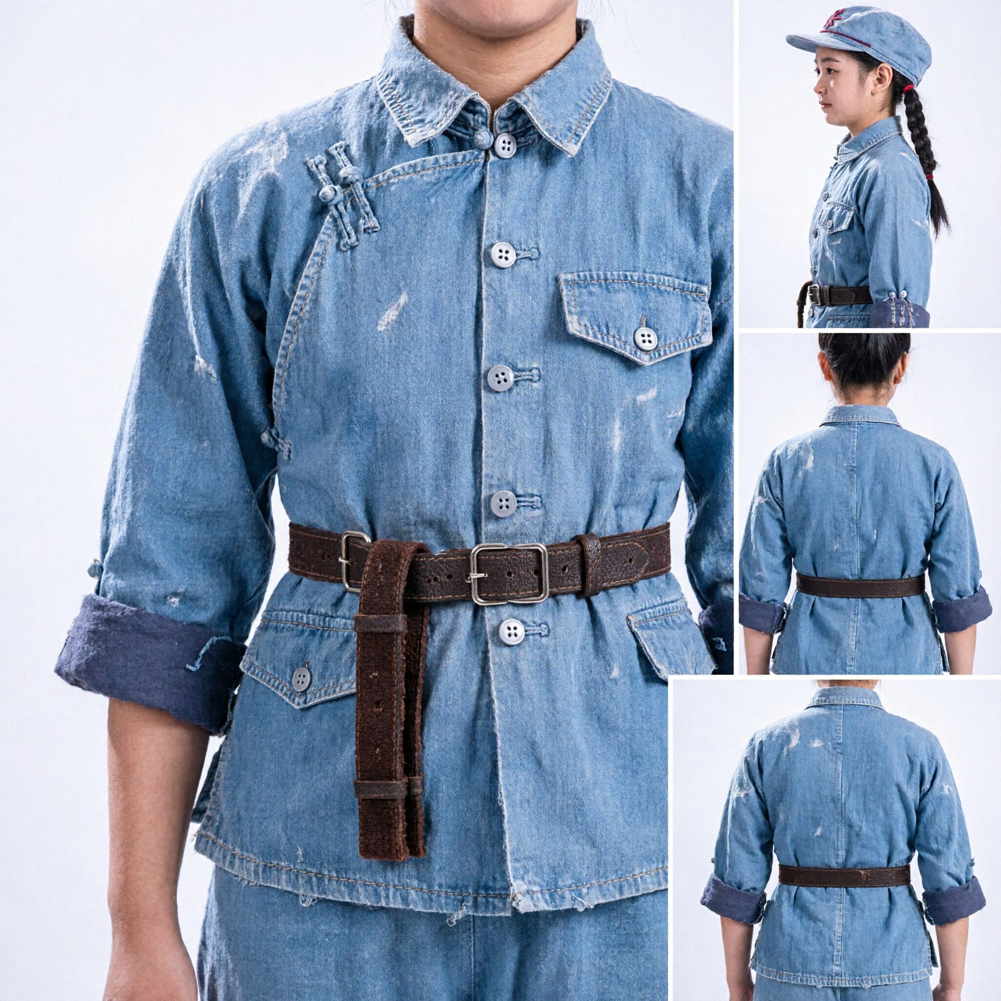 Children Little Red Army Soldier Costume Girls Stage Performance Chinese Revolutionary Dance Uniform Set - Asian Costume