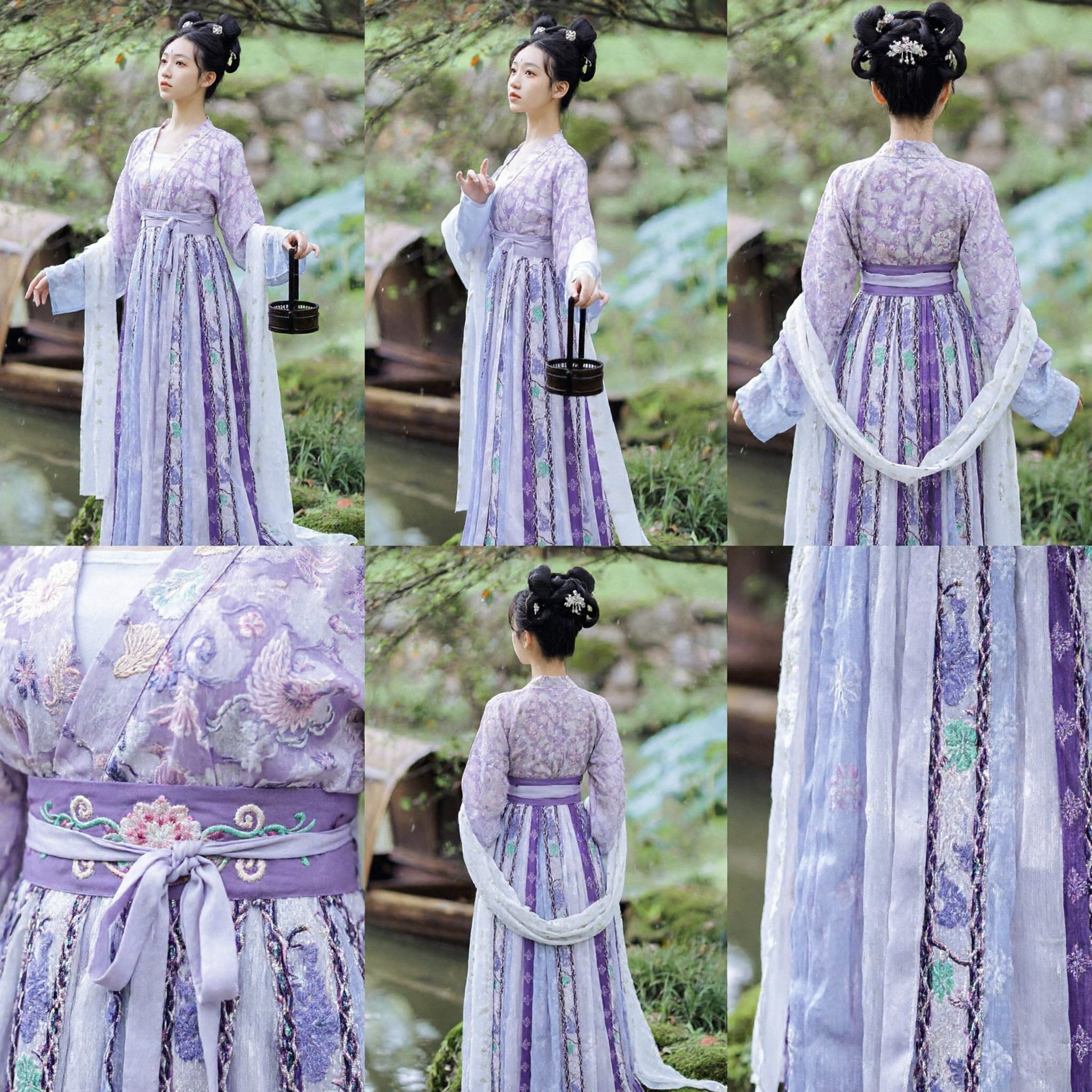 Elegant Purple Tang Dynasty Hanfu Dress Traditional Chinese Ancient Costume for Women Photography - Asian Costume
