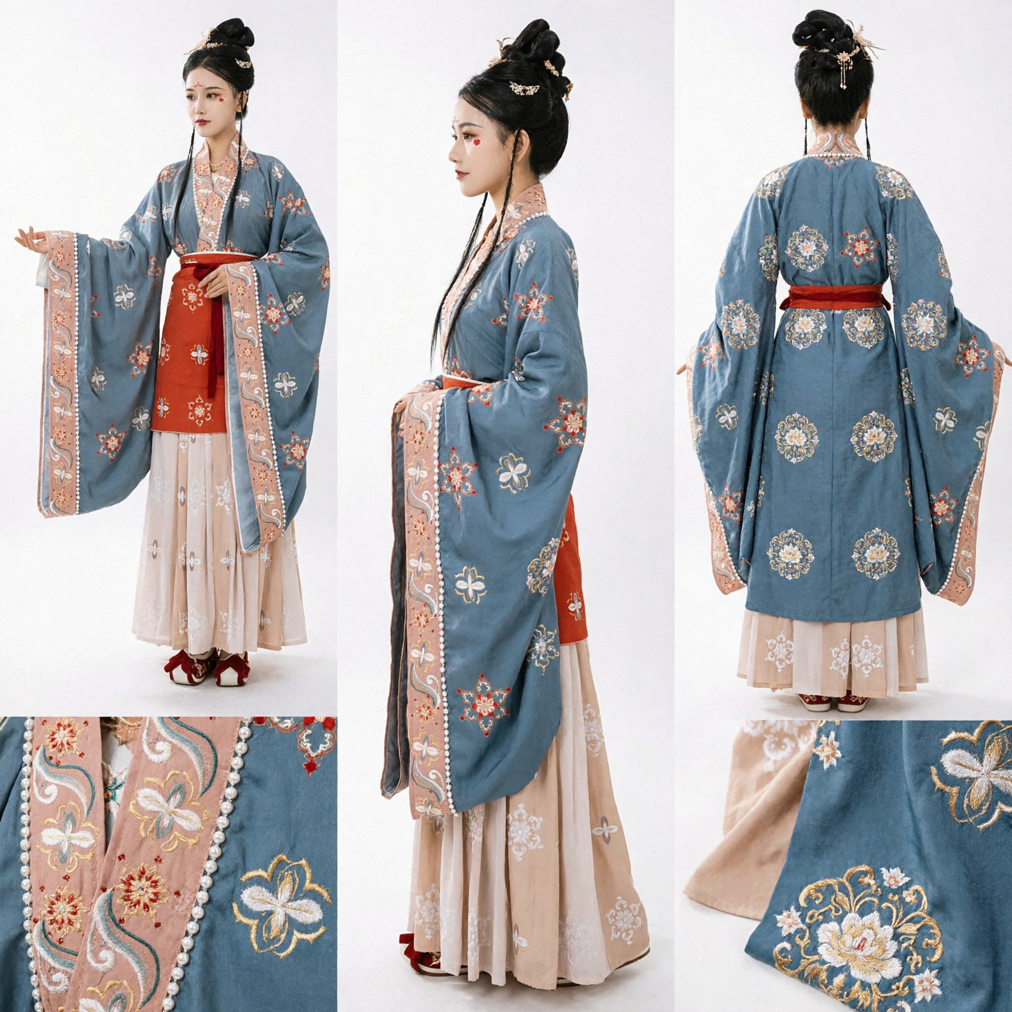 Elegant Ancient Chinese Hanfu Dress Women's Traditional Embroidered Robe Costume for Historical Cosplay and Stage Performance - Asian Costume