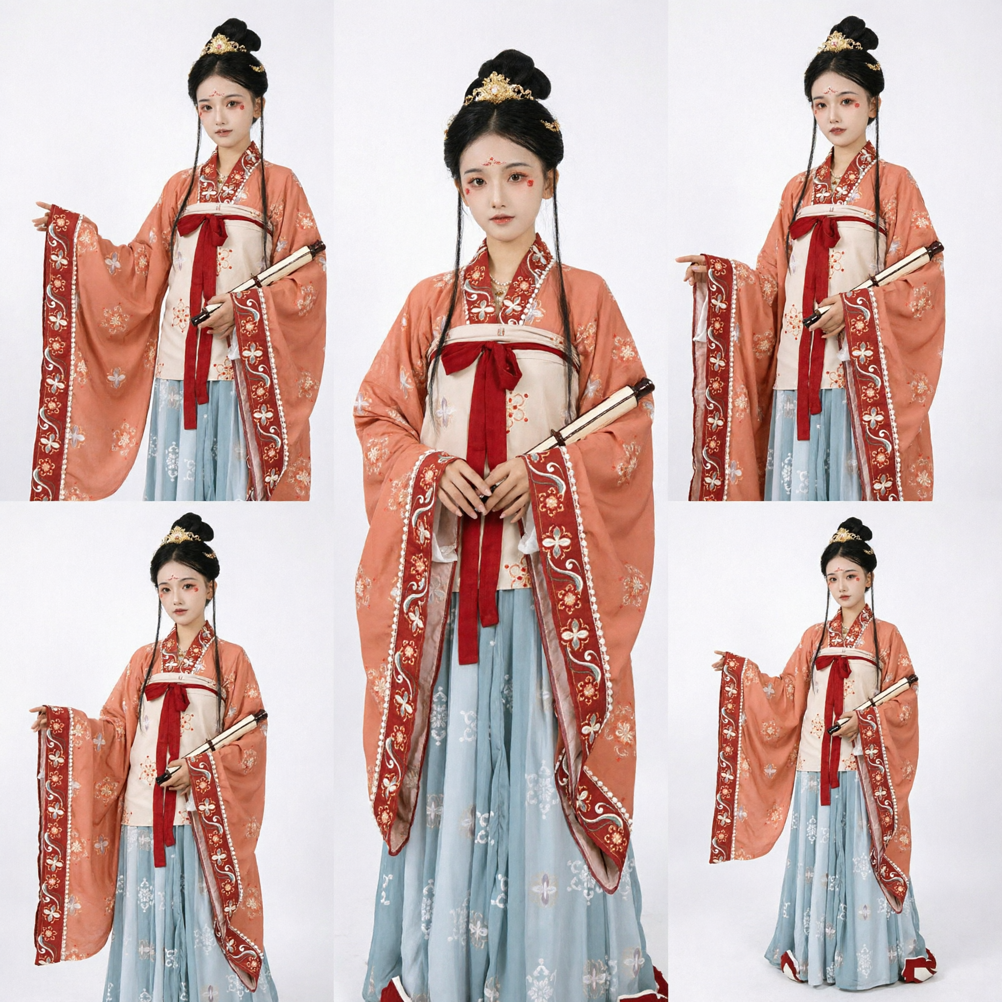 Elegant Traditional Chinese Hanfu Tang Dynasty Ruqun Set Women Ancient Costume Historical Cosplay Photography Outfit - Asian Costume