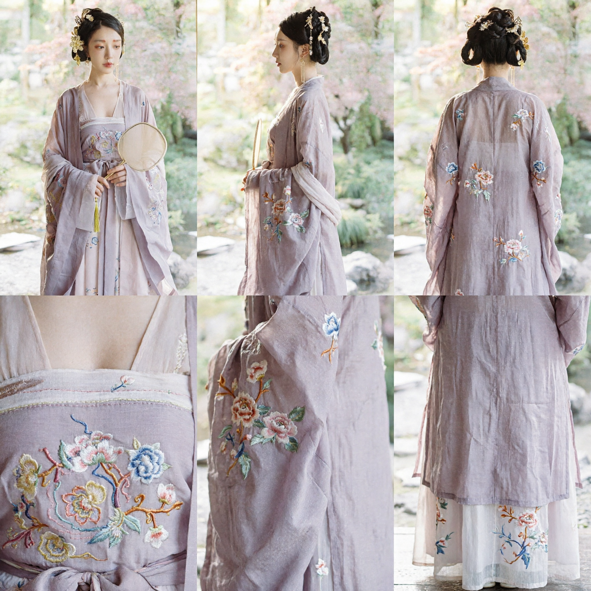 Elegant Purple Traditional Chinese Hanfu Dress Ancient Embroidered Robe Costume for Women Historical Cosplay Photography - Asian Costume