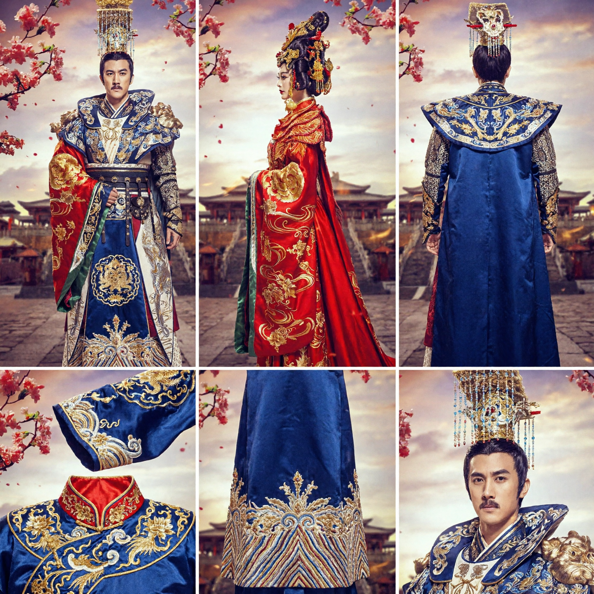 Traditional Chinese Wedding Hanfu Costume for Couples Tang Dynasty Emperor and Empress Cosplay Outfit - Asian Costume