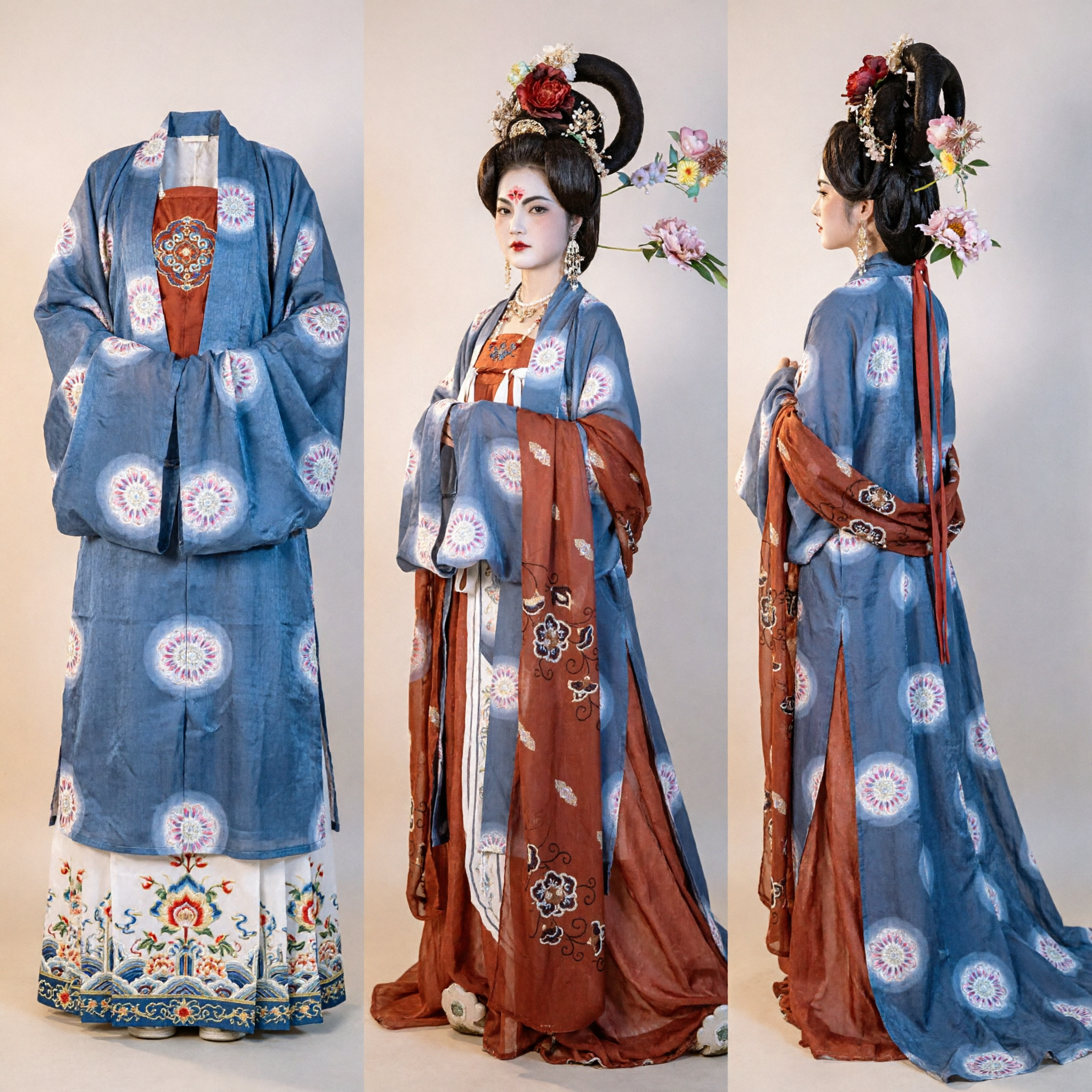 Chinese Traditional Tang Dynasty Hanfu Costume Ancient Palace Lady Embroidered Dress for Women Performance - Asian Costume