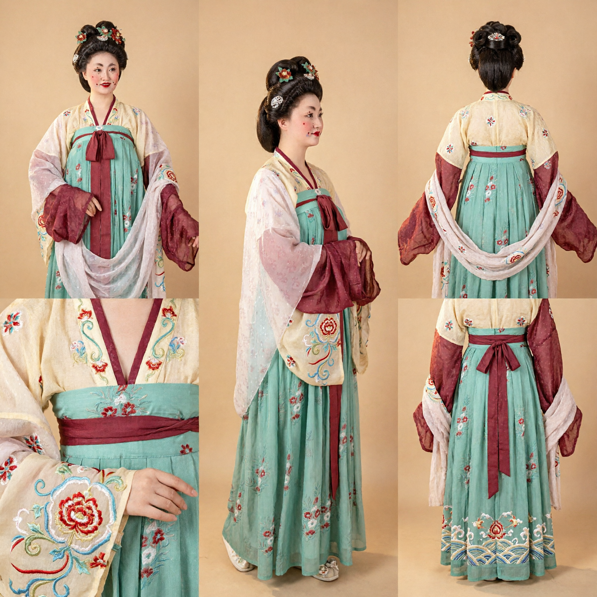 Traditional Chinese Tang Dynasty Hanfu Costume Ancient Palace Lady Dress Complete Set for Women - Asian Costume