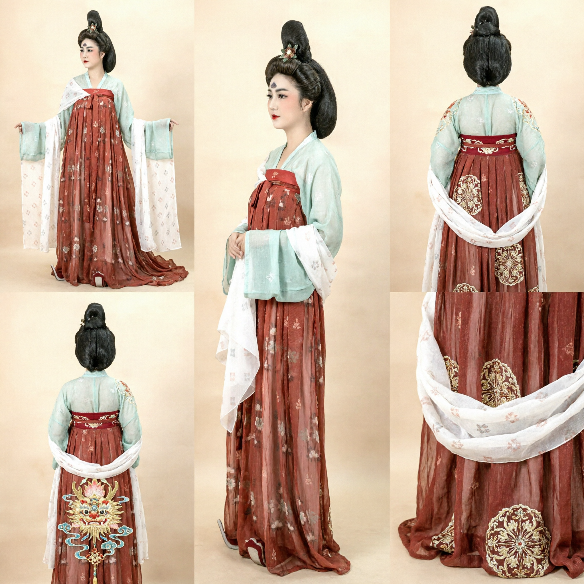 Traditional Chinese Tang Dynasty Hanfu Costume Women Ancient Palace Lady Ruqun Dress for Cosplay Performance - Asian Costume