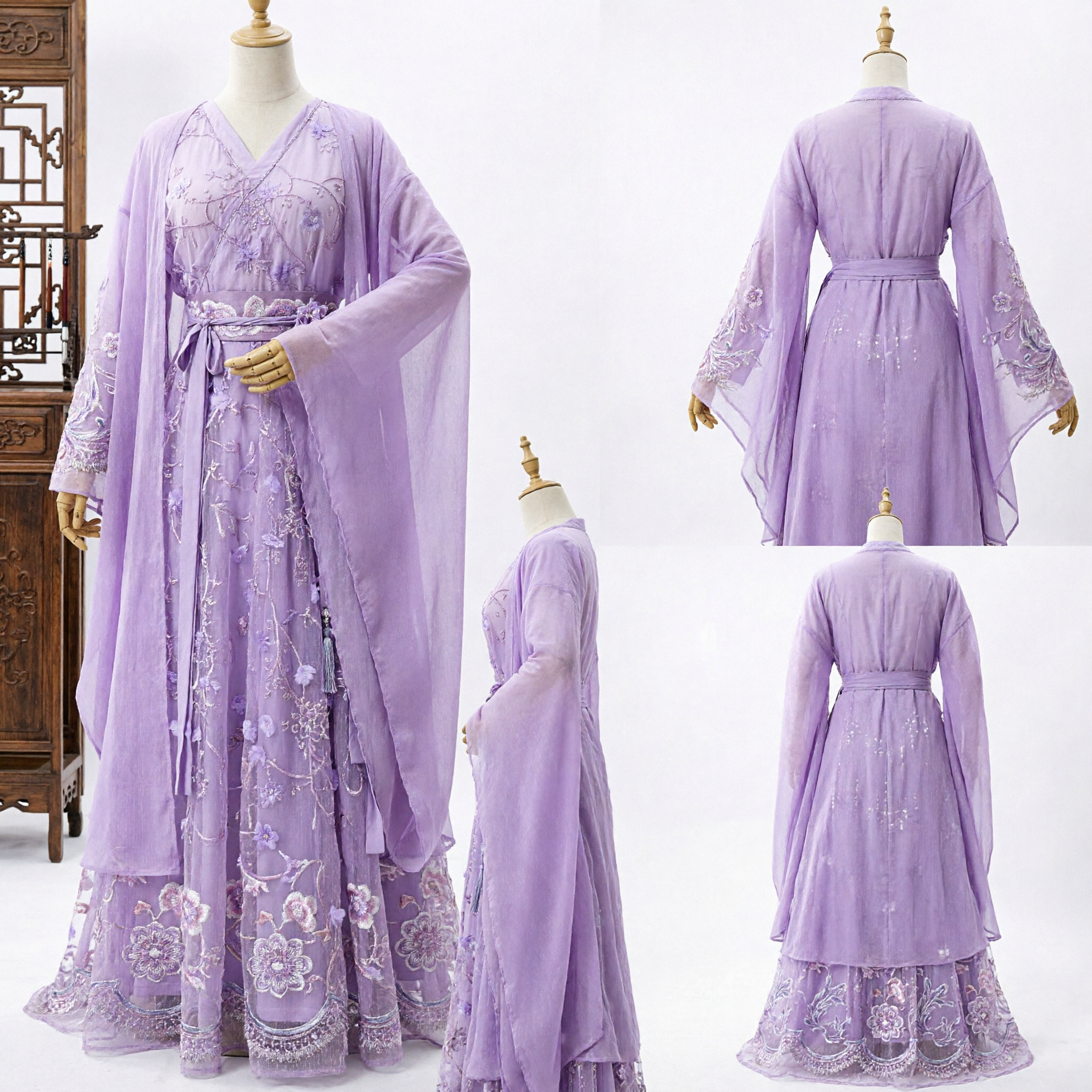 Traditional Chinese Purple Hanfu Fairy Dress Ancient Princess Embroidered Robe for Women Cosplay - Asian Costume