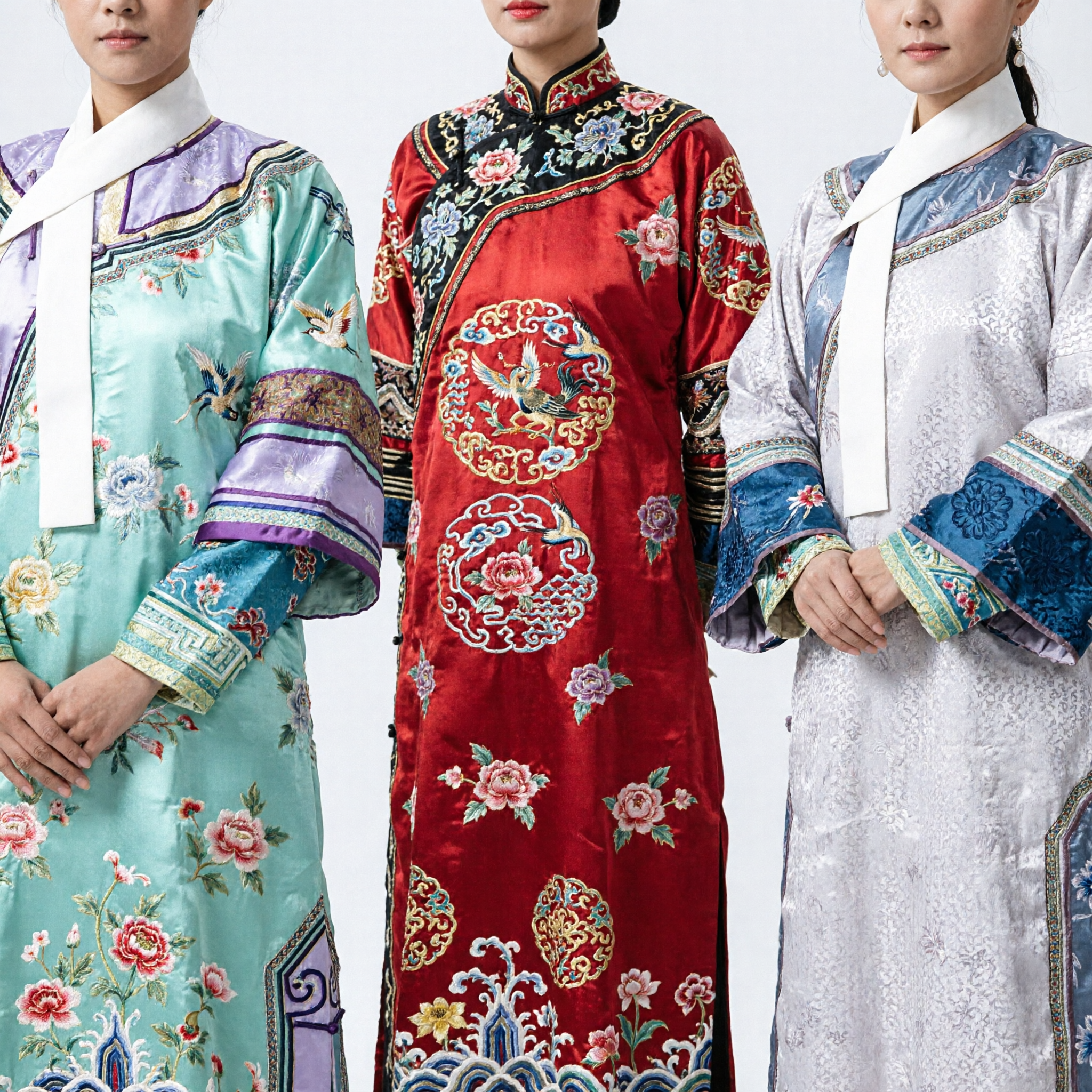 Ancient Chinese Qing Dynasty Empress Dragon Robe Costume Set for Women Historical Drama Cosplay - Asian Costume