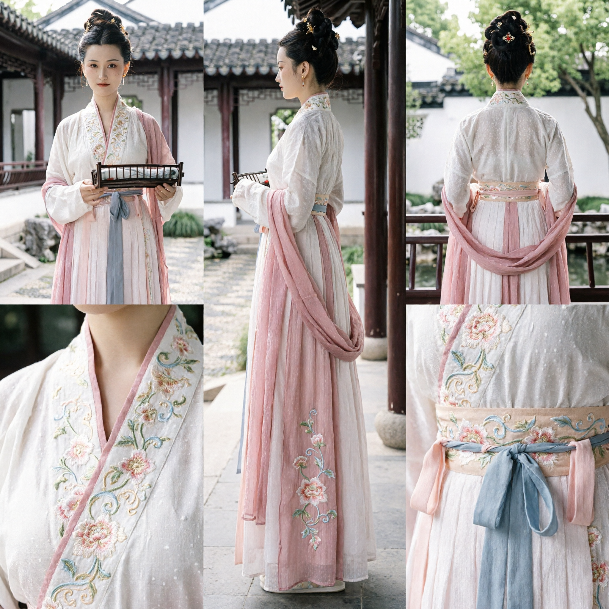 Traditional Chinese Hanfu Costume Women Ancient Tang Dynasty Princess Pink Dress Historical Cosplay Performance - Asian Costume
