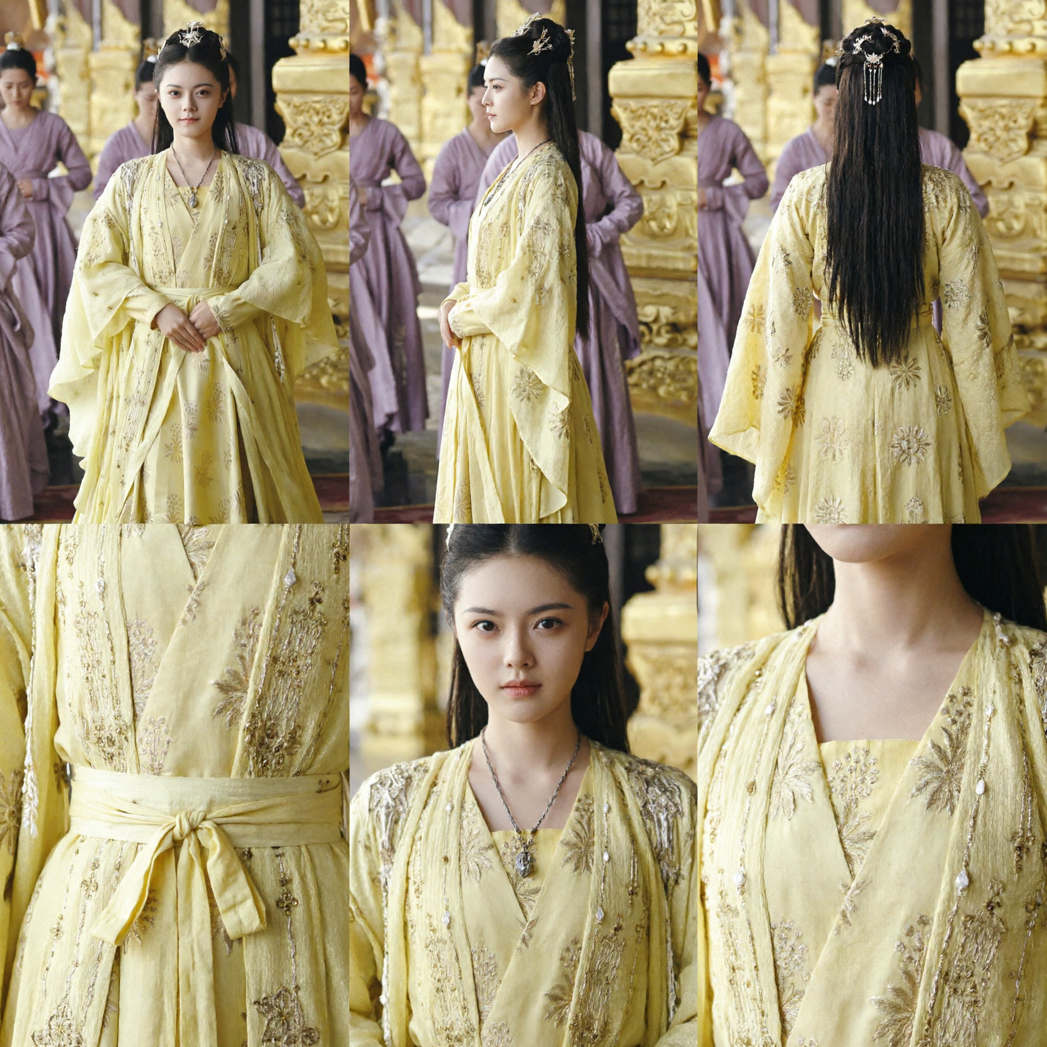 Traditional Chinese Yellow Hanfu Costume Ancient Embroidered Noble Princess Dress for Women Cosplay - Asian Costume