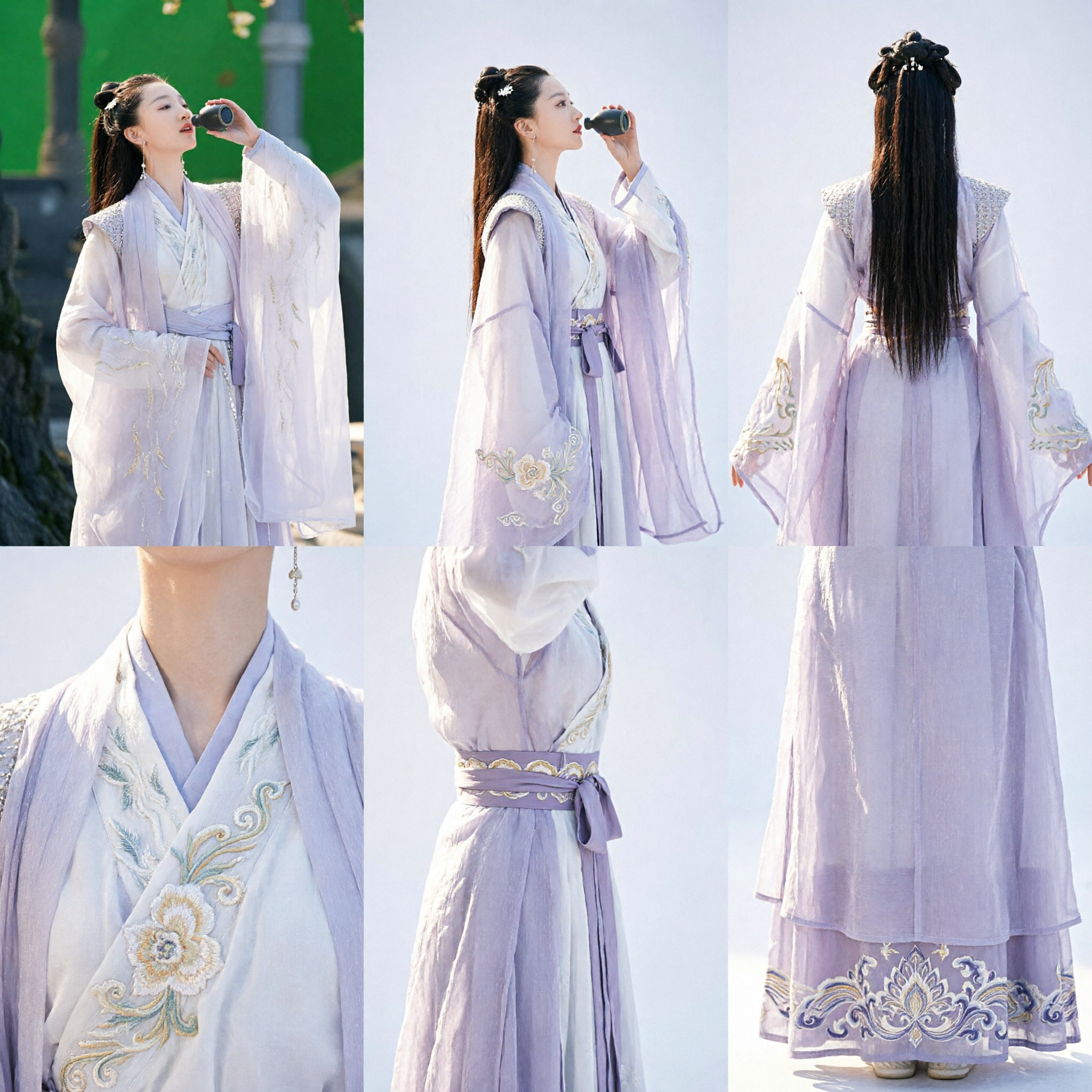 Elegant White Chinese Hanfu Costume Ancient Fairy Dress Wuxia Swordswoman Outfit for Women Cosplay - Asian Costume