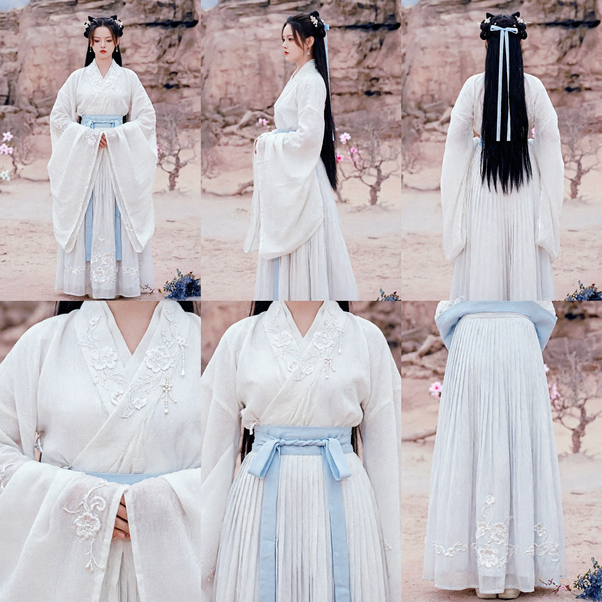 Traditional Chinese Ancient White Hanfu Costume Women Historical Drama Fairy Robe Elegant Cosplay Outfit - Asian Costume