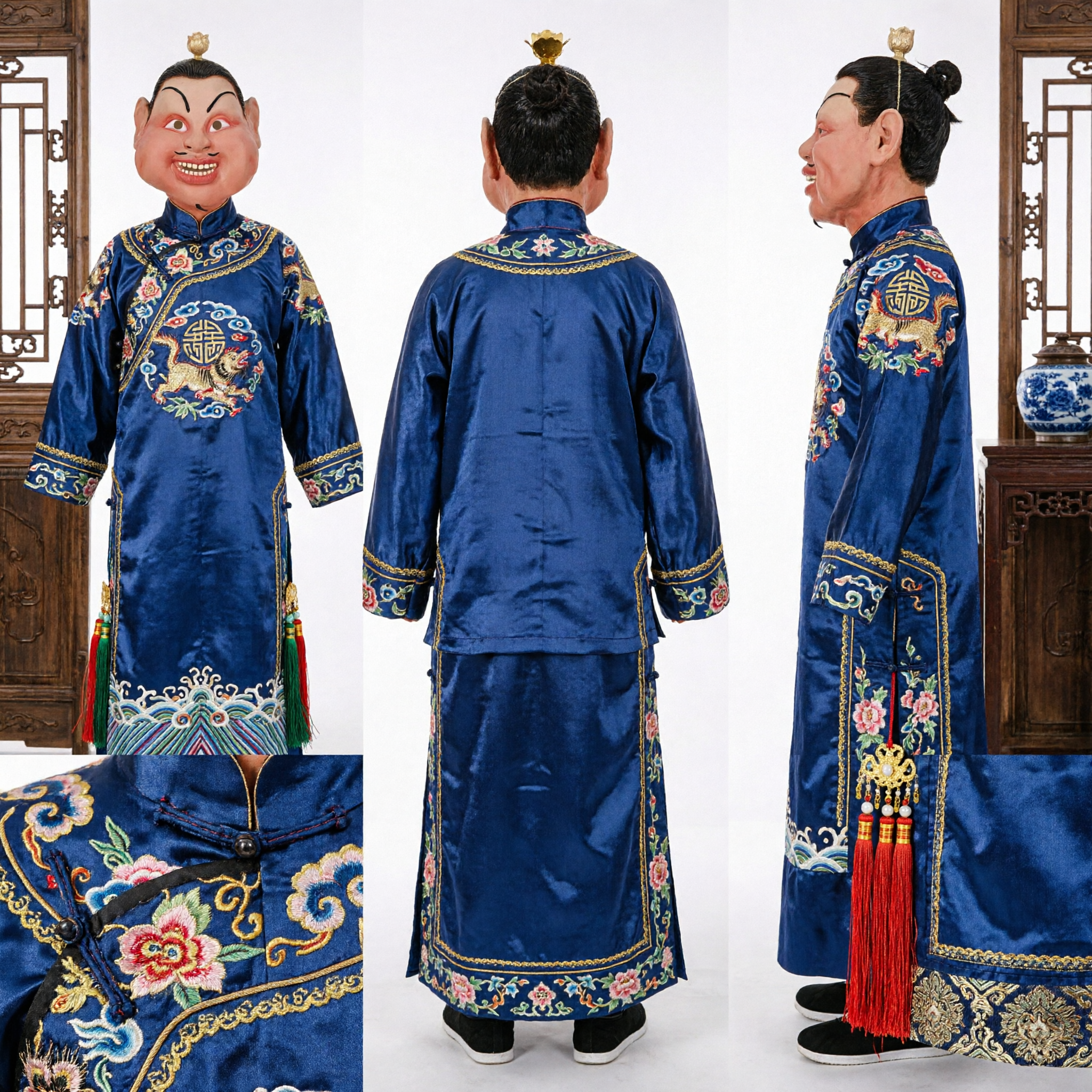 Traditional Chinese Big Head Doll Mask Exaggerated Opera Character Face for Festival Parade Party Cosplay Decor - Asian Costume