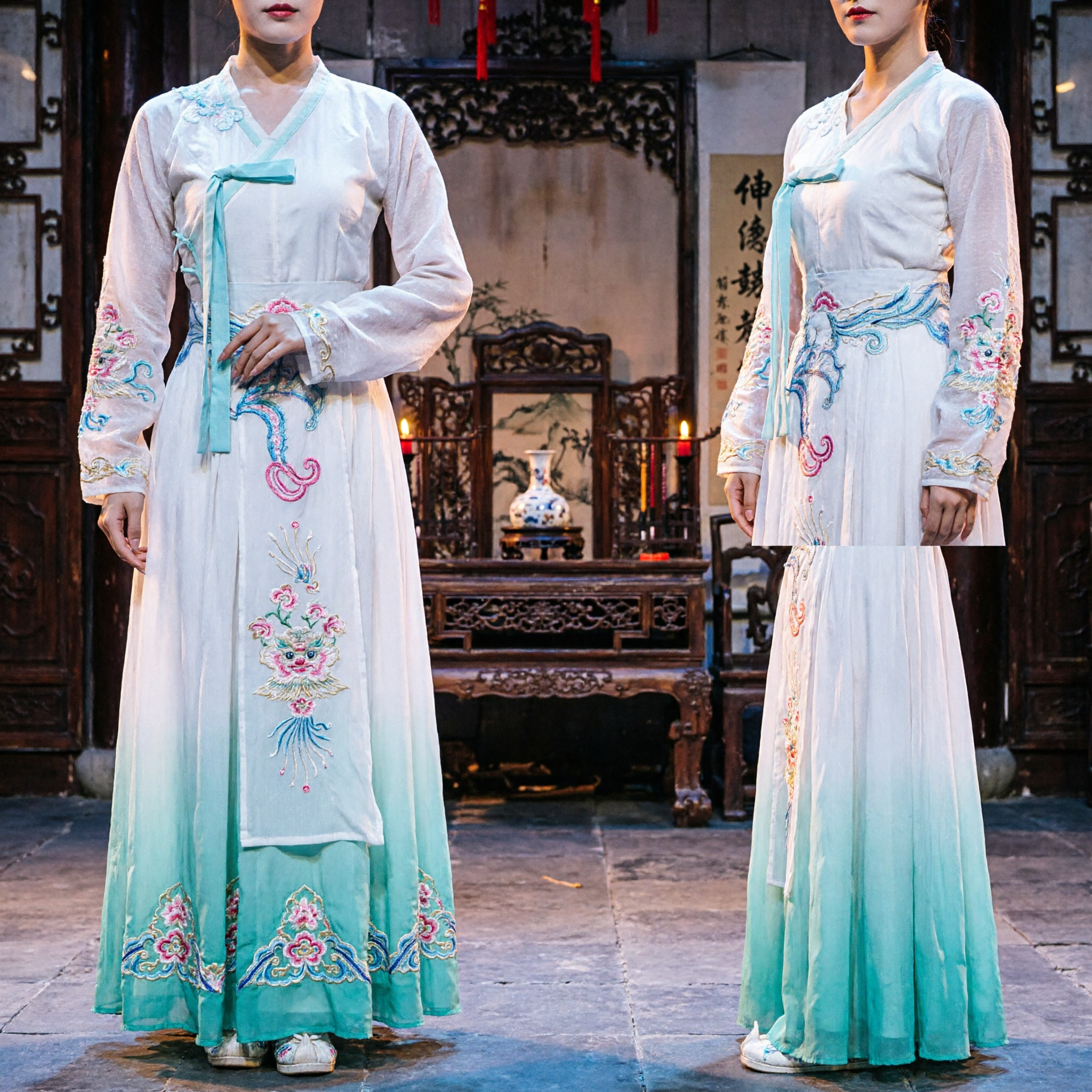 Elegant Chinese Classical Dance Costume Women Traditional Hanfu Dress for Stage Performance and Cultural Events - Asian Costume