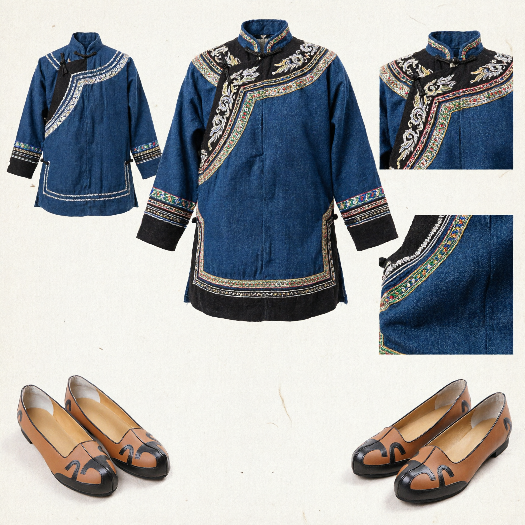 Traditional Chinese Leather Shoes Hanfu Tang Suit Flat Loafers Ethnic Footwear for Men and Women - Asian Costume