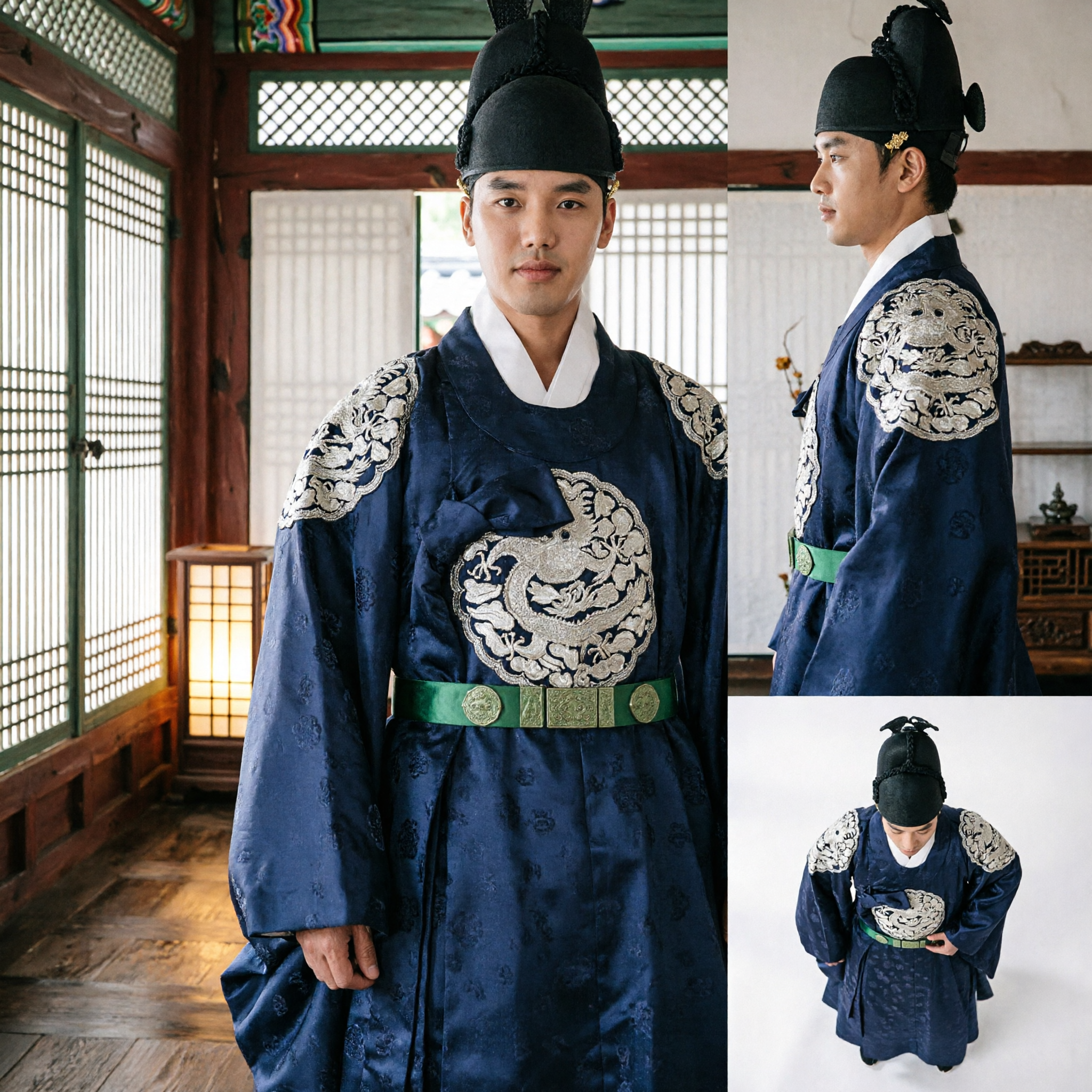 Men's Korean Traditional Hanbok Royal Court Official Robe Ancient Scholar Costume for Historical Drama - Asian Costume