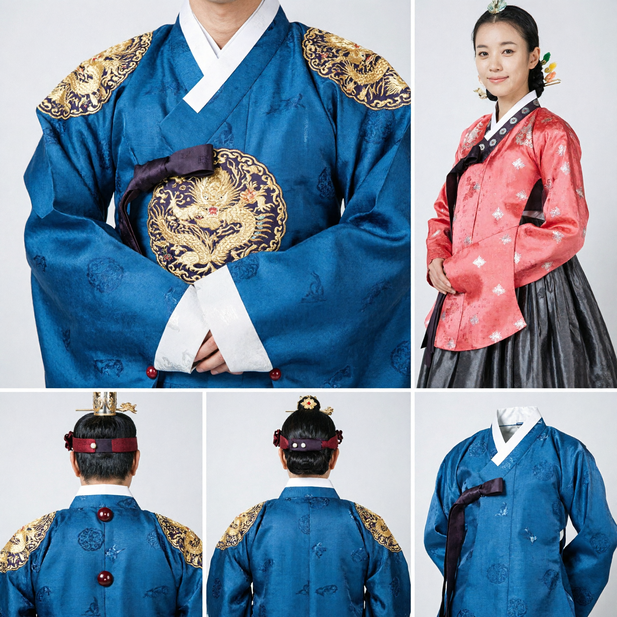 Royal Korean Hanbok Couple Costume Set Traditional King and Queen Palace Attire for Wedding and Photo Shoot - Asian Costume