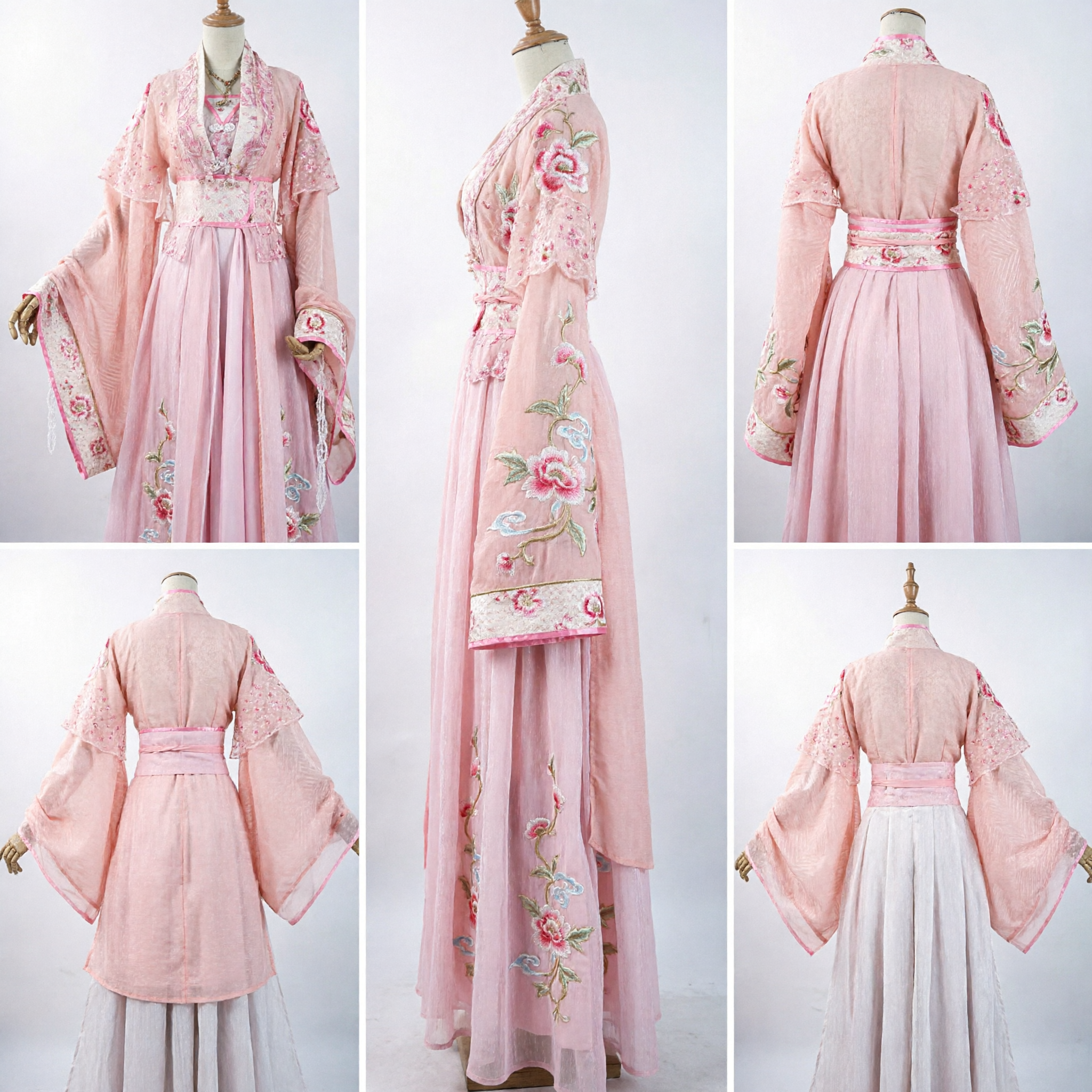 Elegant Pink Chinese Hanfu Traditional Costume Ancient Tang Dynasty Princess Fairy Dress for Women Cosplay - Asian Costume