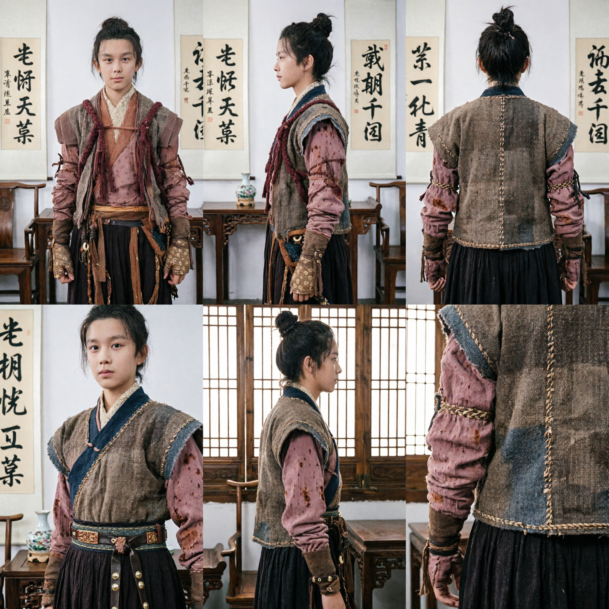 Traditional Ancient Chinese Swordsman Costume for Boys Kids Wuxia Knight Hanfu Outfit for Halloween Cosplay - Asian Costume