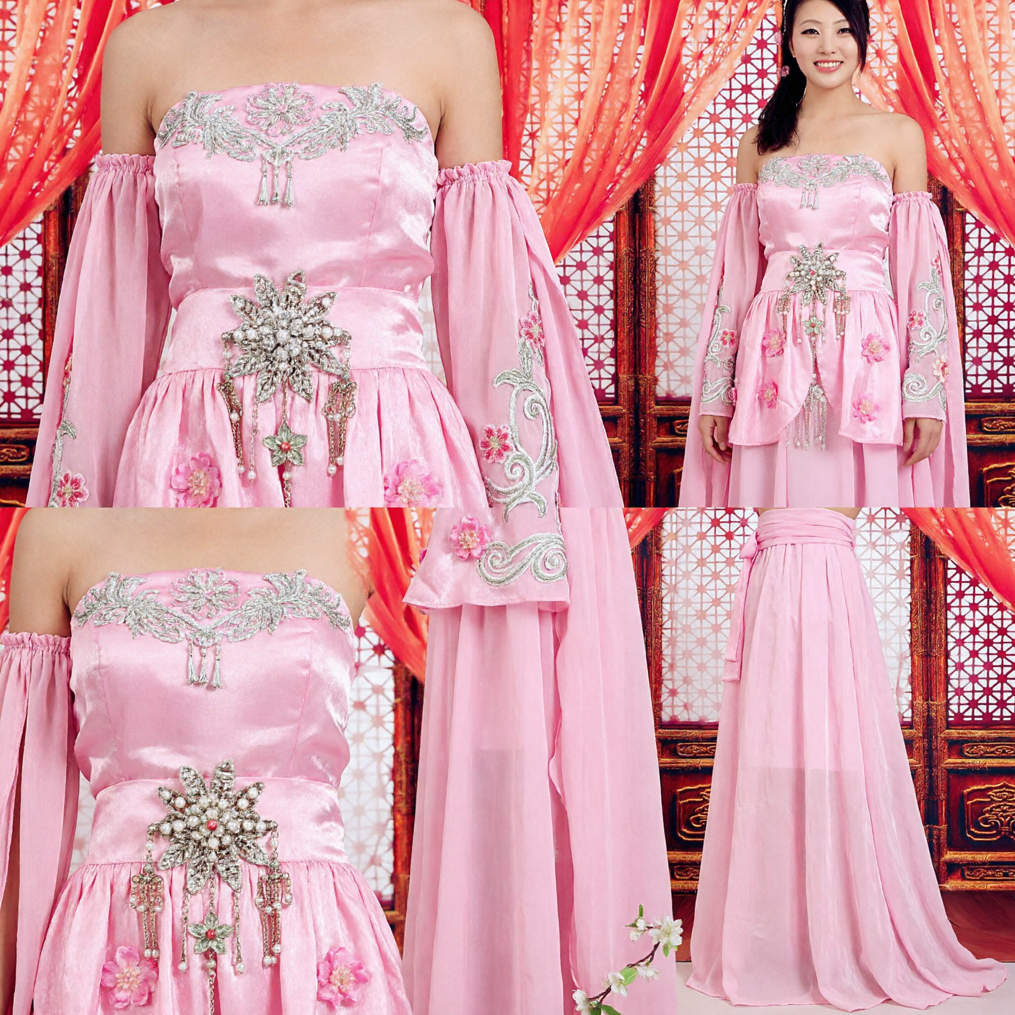 Elegant Pink Tang Dynasty Hanfu Princess Costume Traditional Chinese Ancient Dress for Women Stage Performance - Asian Costume