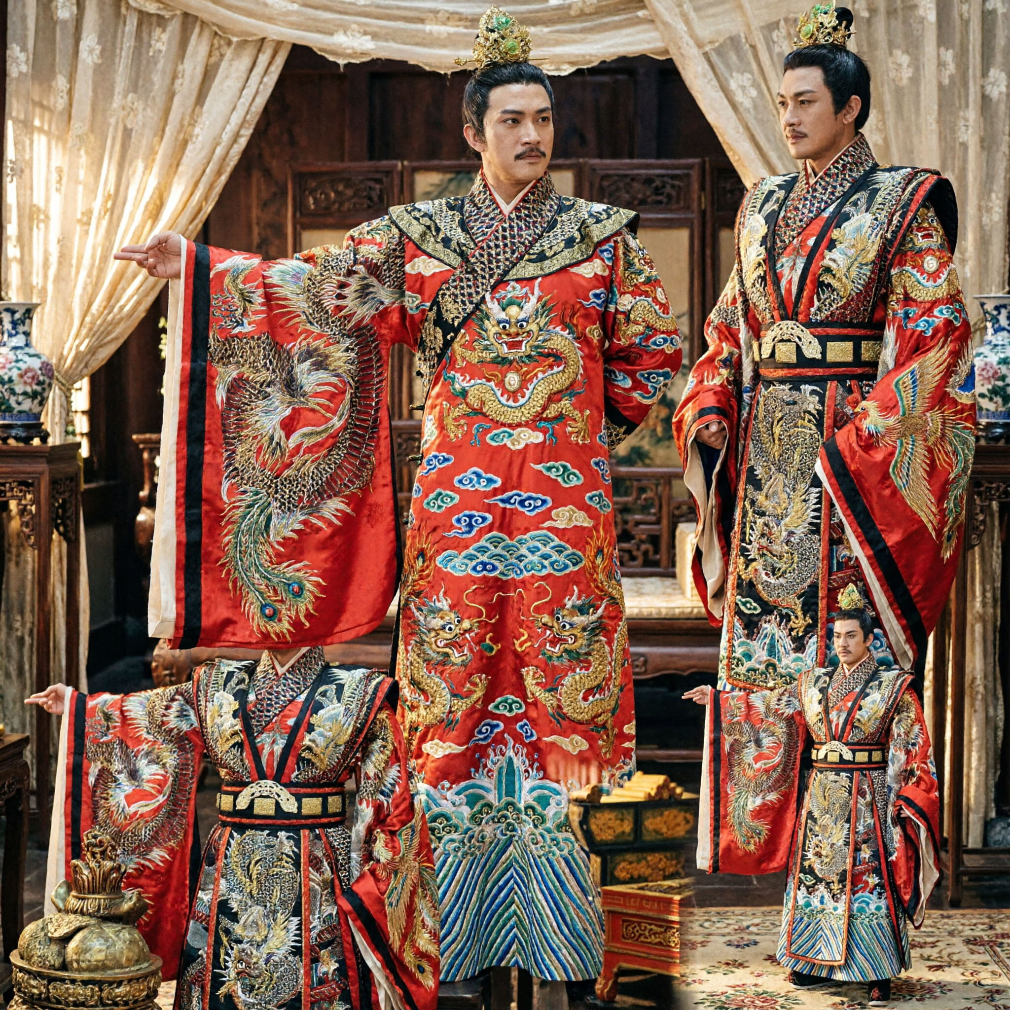 Ancient Chinese Emperor Dragon Robe Men Traditional Hanfu Costume for Historical Cosplay and Stage Performance - Asian Costume