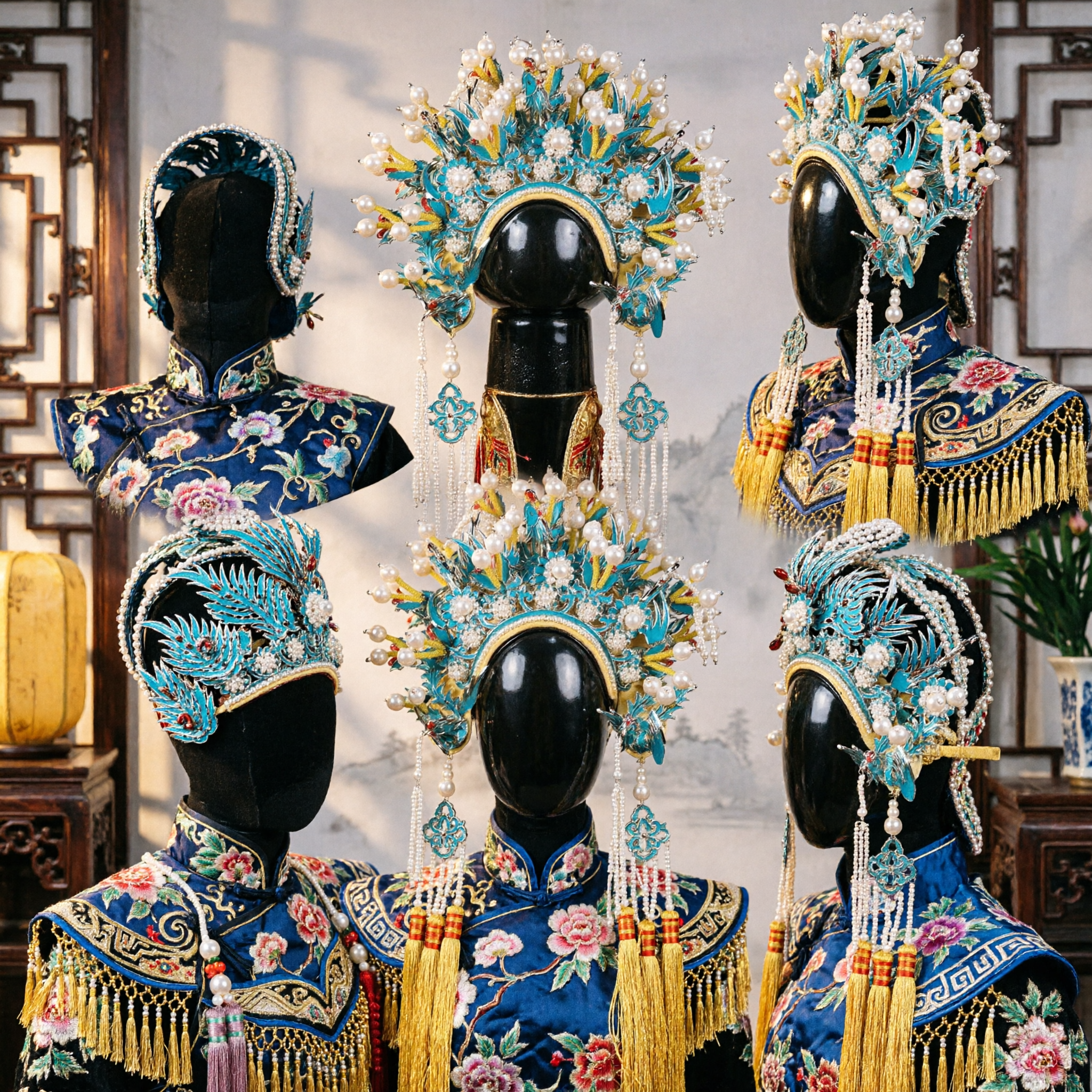 Corona Fénix Tradicional China, Accesorios para el Cabello de la Ópera de Pekín Antigua para Traje Nupcial Hanfu - Asian Costume