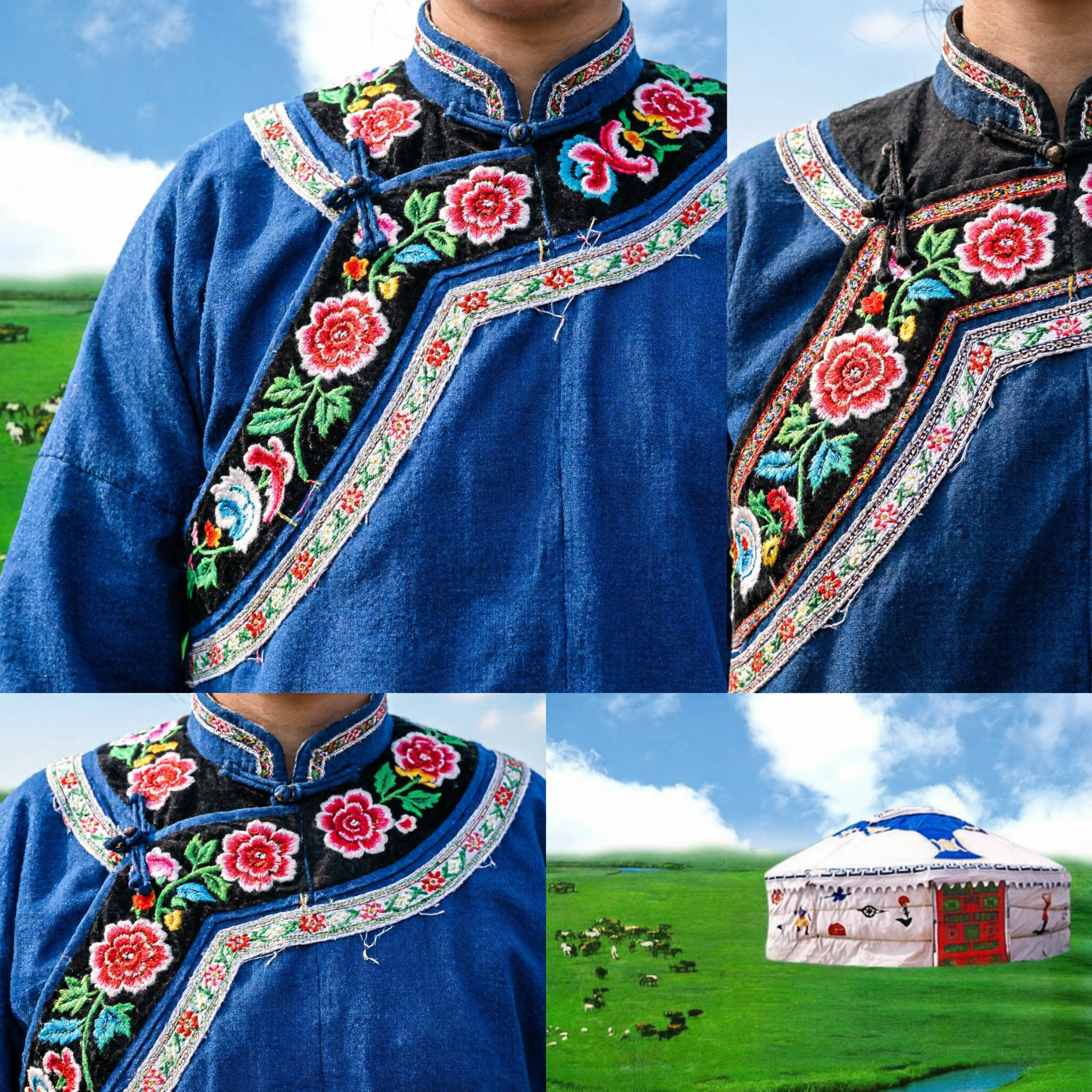 Yourte Mongole Authentique Structure Traditionnelle Nomade Ger en Toile pour Camping en Plein Air, Glamping et Événements - Asian Costume