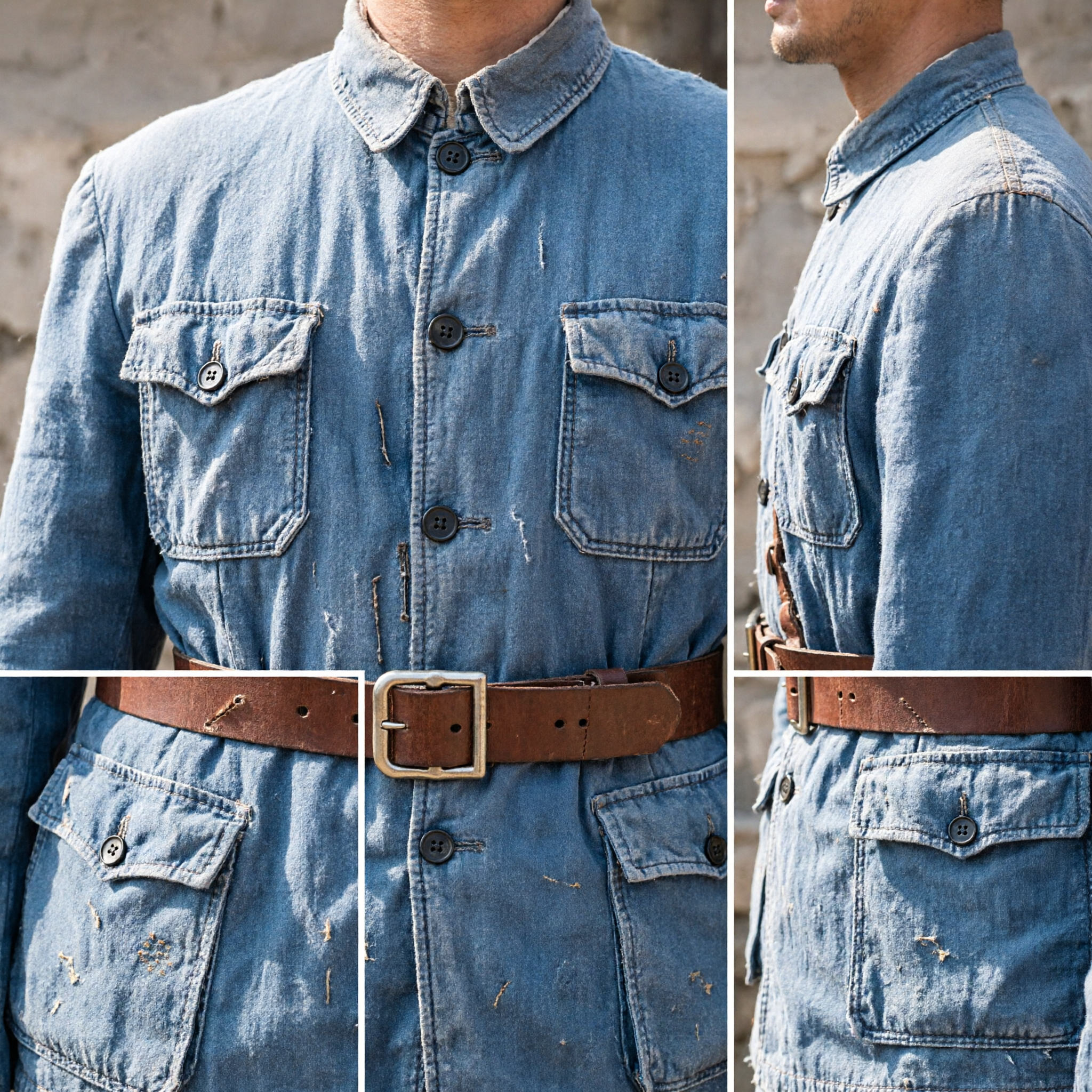 メンズ中国八路軍グレー軍服コスチュームセット 第二次世界大戦歴史コスプレ・再現用 - Asian Costume