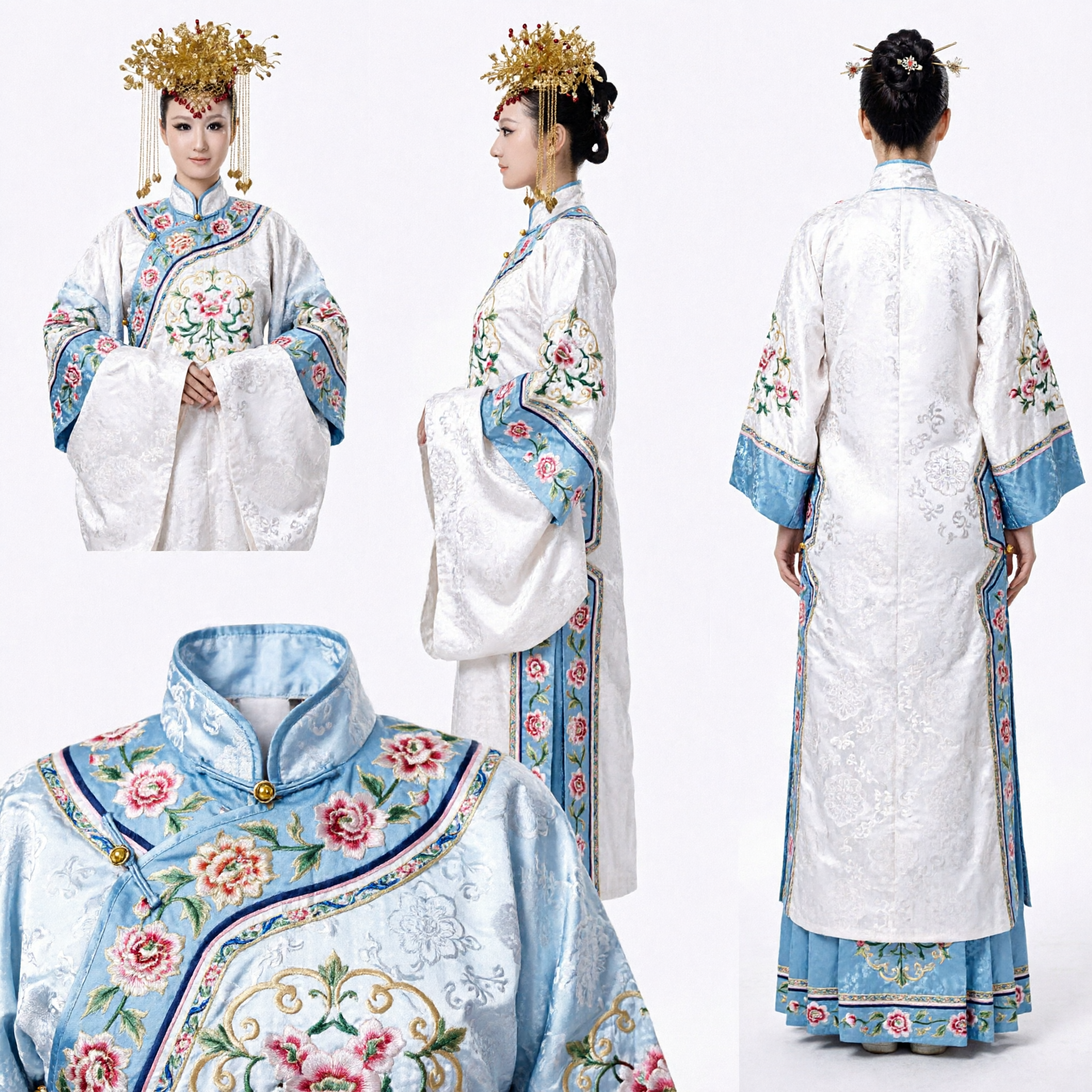 精巧な金鳳凰冠 伝統中国婚礼髪飾り 花嫁漢服頭飾り - Asian Costume