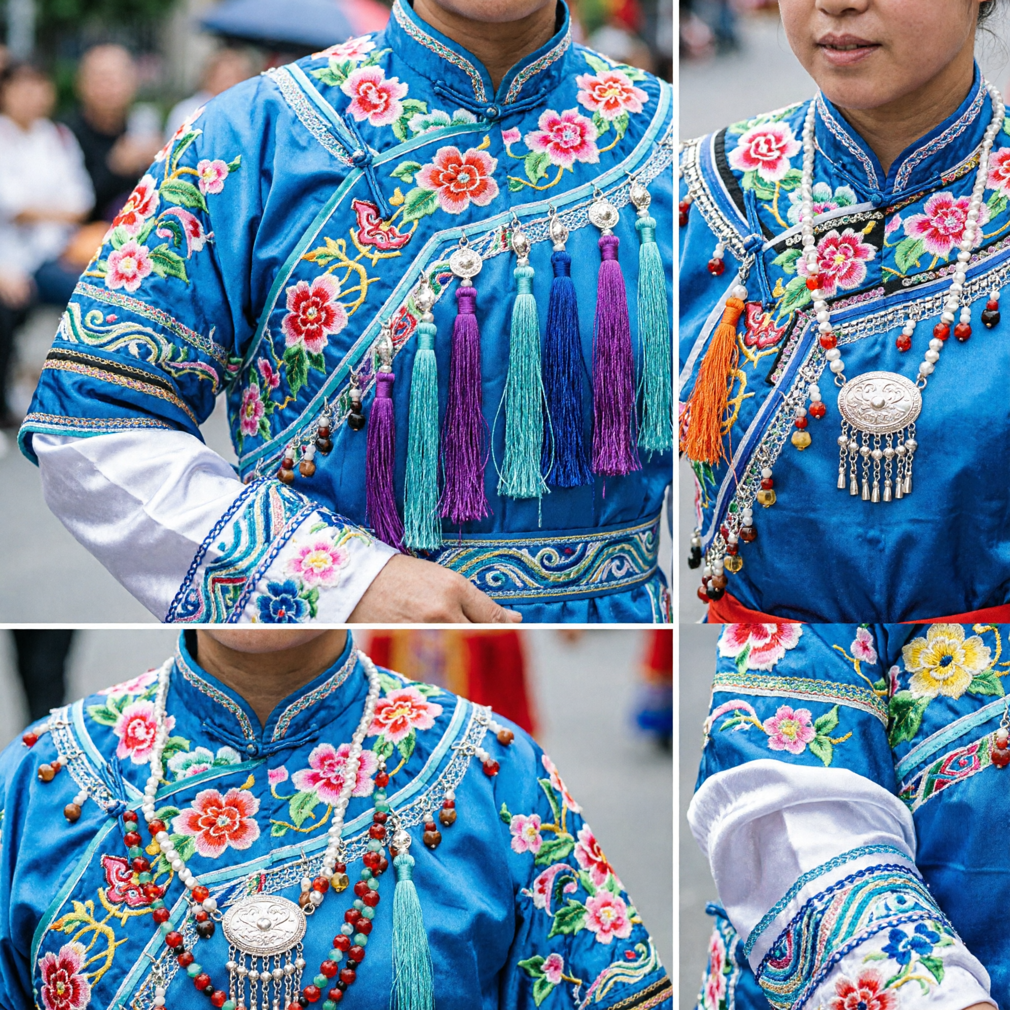 زي رقص الحصان الشعبي الصيني التقليدي، رداء التنين الأزرق على طراز الأوبرا، ملابس أداء للكبار - Asian Costume