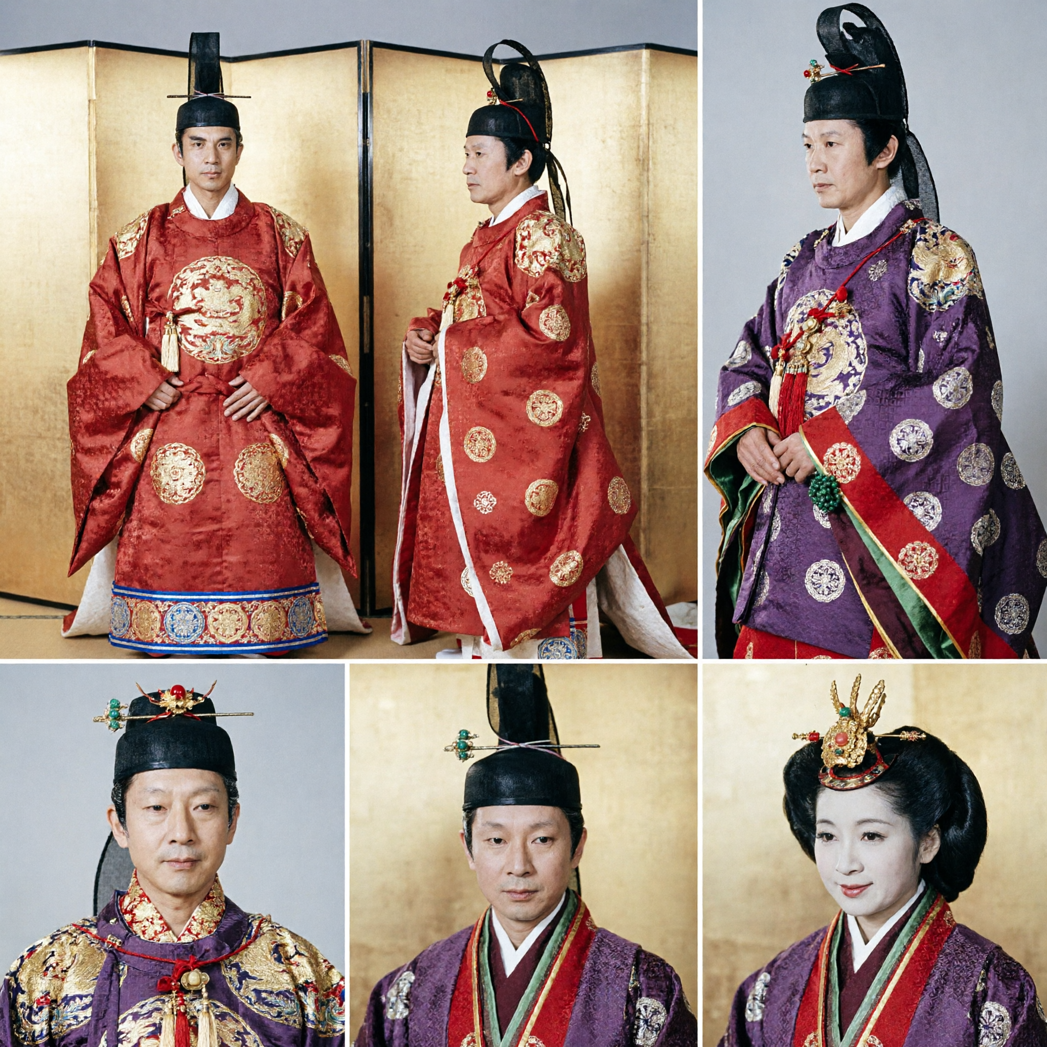 Ensemble de costume traditionnel japonais de couple royal de la période Heian, tenue de mariage de cour ancienne pour cosplay et cérémonies - Asian Costume